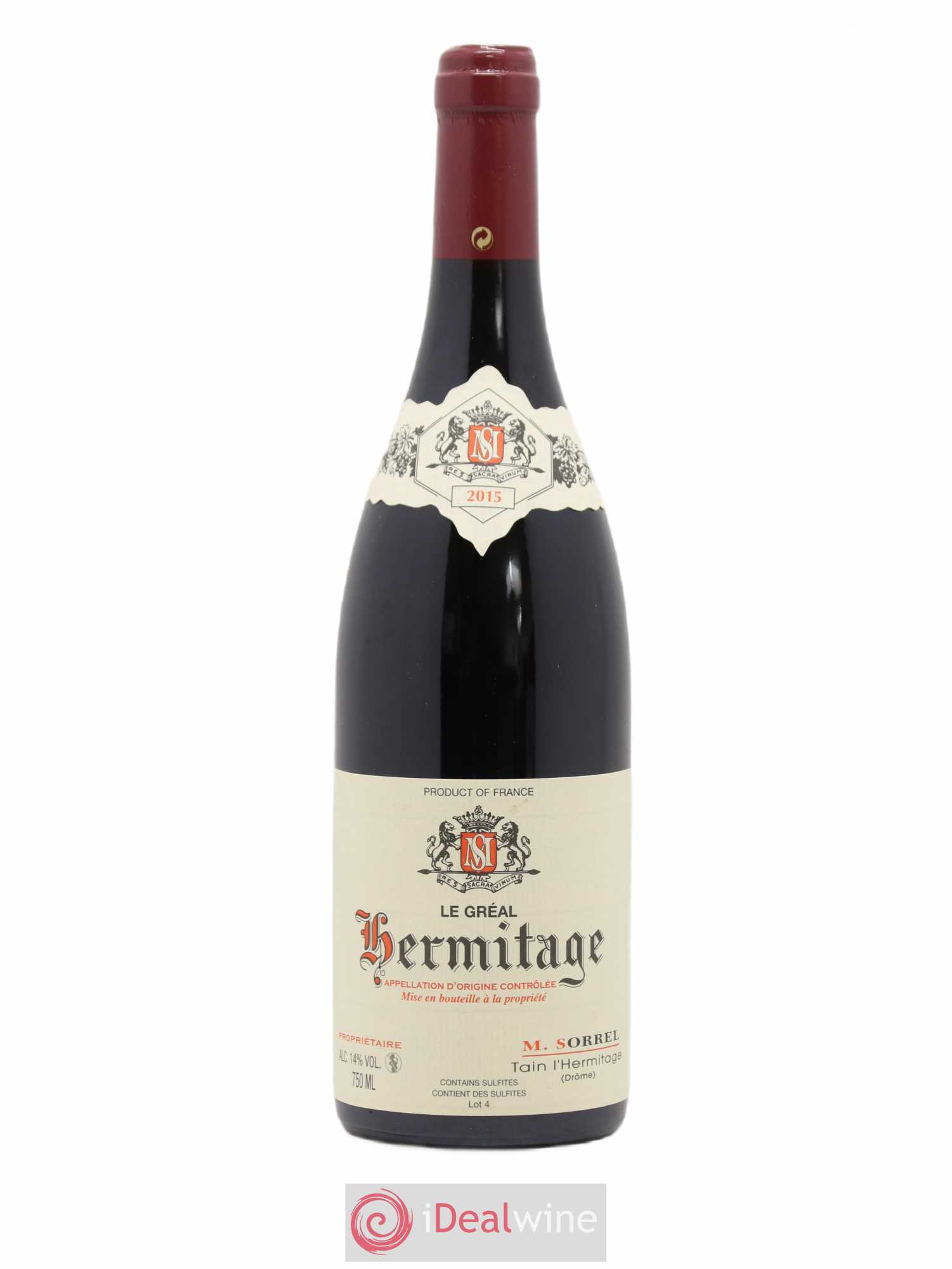 Hermitage Le Gréal Marc Sorrel 2015 - Lot de 1 bouteille - 0
