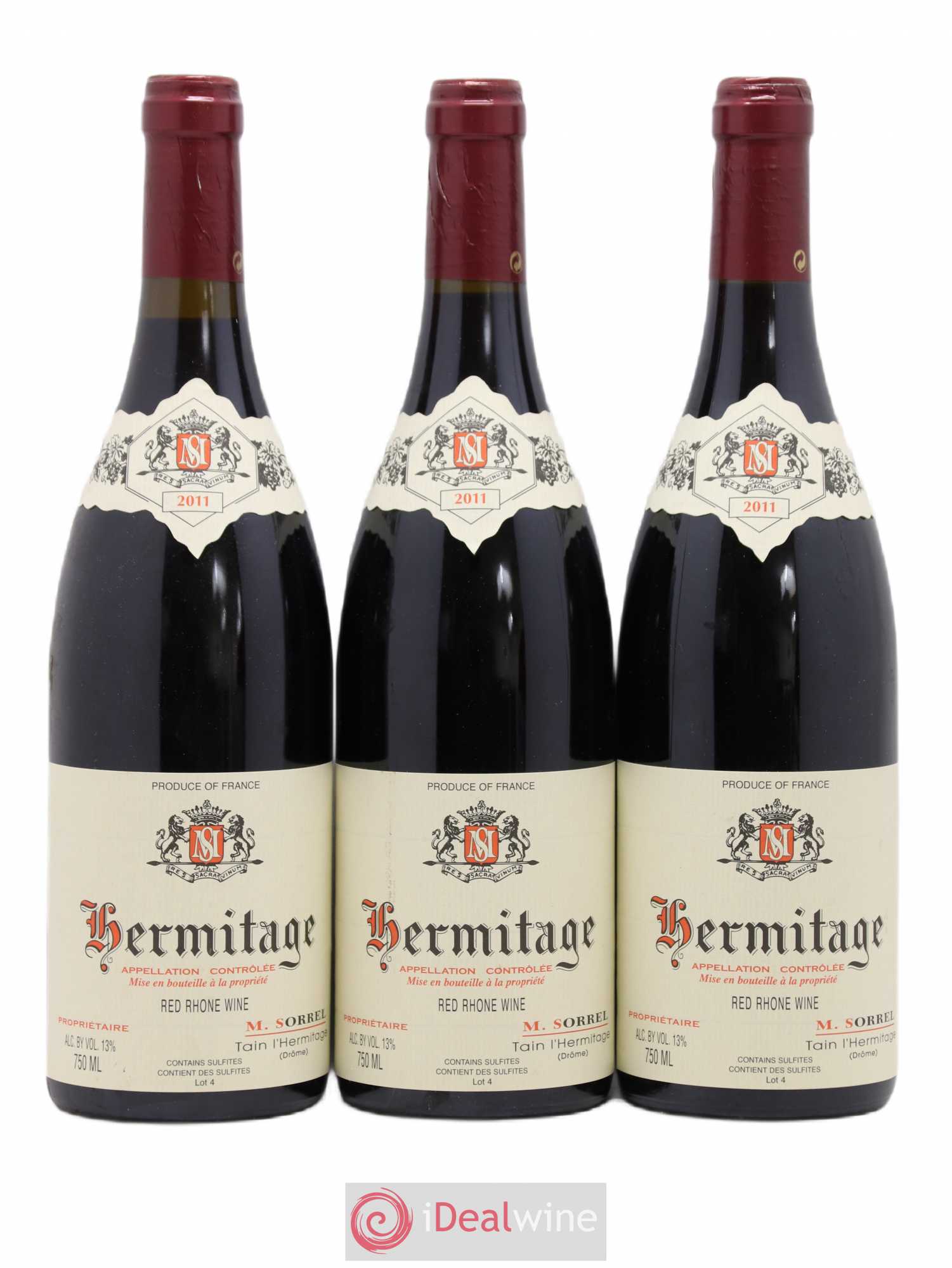 Hermitage Marc Sorrel 2011 - Lot de 3 bouteilles - 0