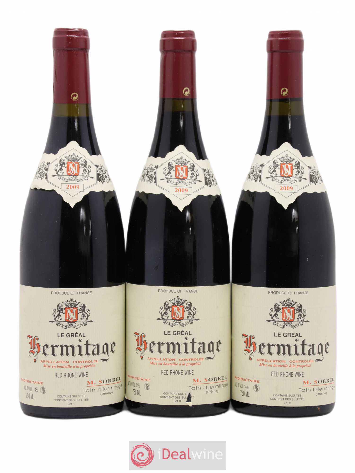 Hermitage Le Gréal Marc Sorrel 2009 - Lot de 3 bouteilles - 0