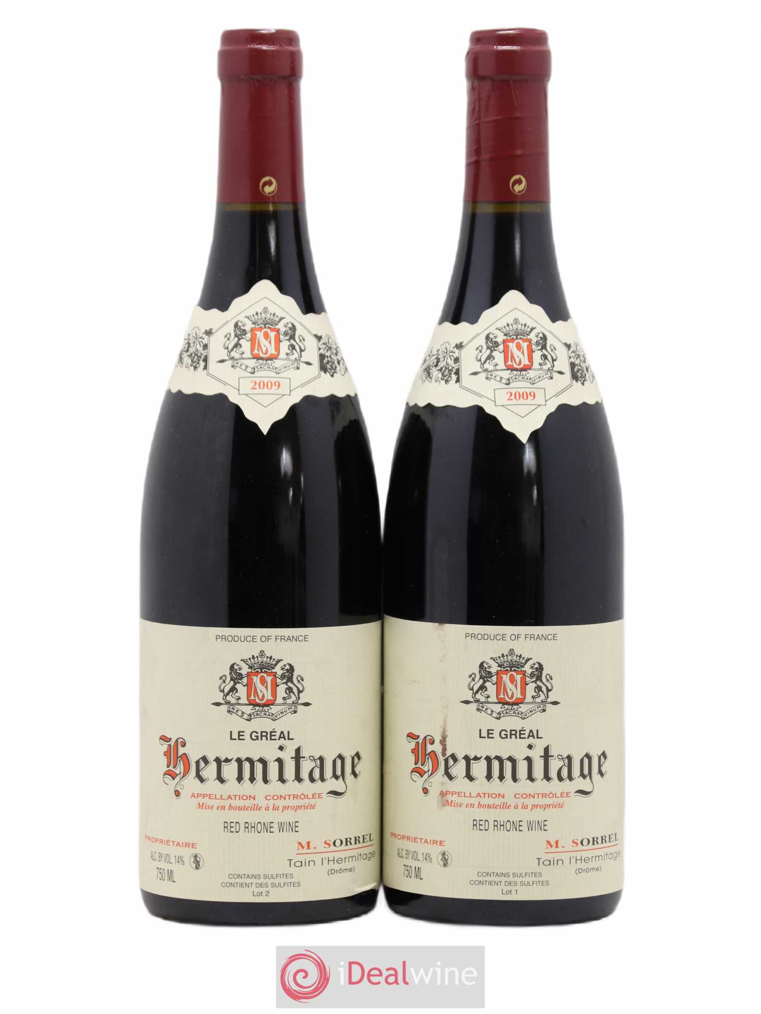 Hermitage Le Gréal Marc Sorrel 2009 - Lot de 2 bouteilles - 0