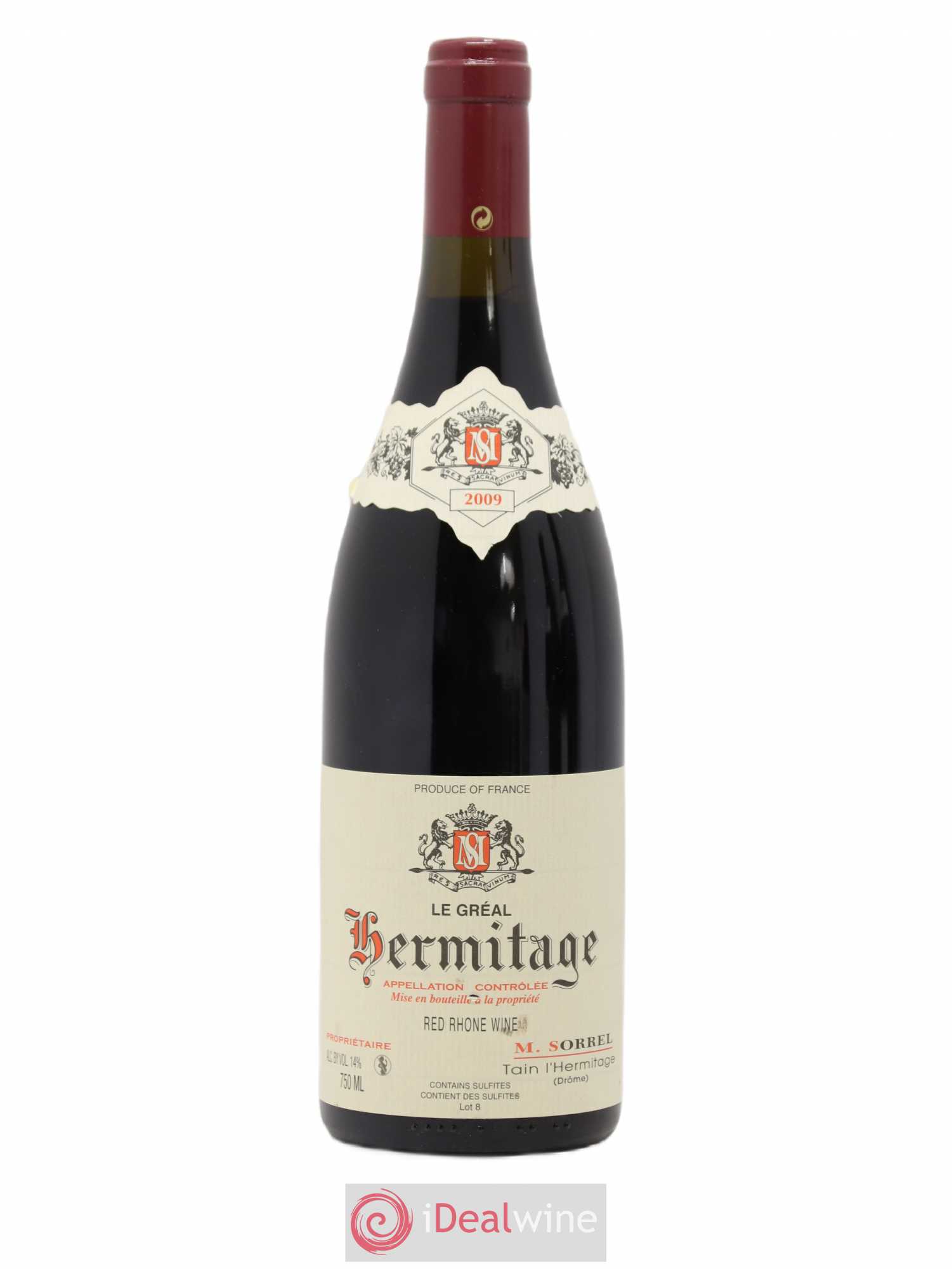 Hermitage Le Gréal Marc Sorrel 2009 - Lot de 1 bouteille - 0