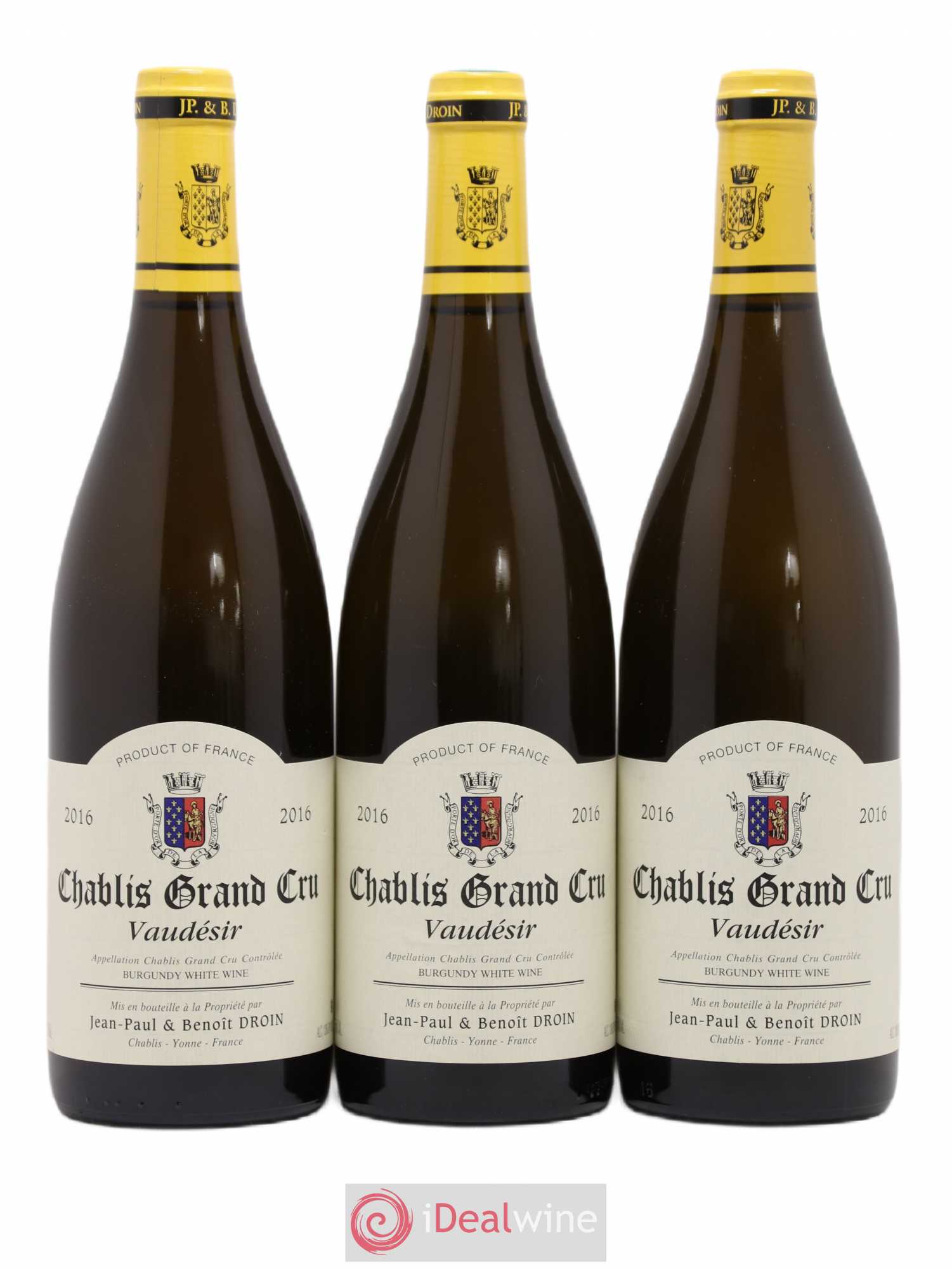Chablis Grand Cru Vaudésir Jean-Paul & Benoît Droin (Domaine) 2016 - Lot de 3 bouteilles - 0