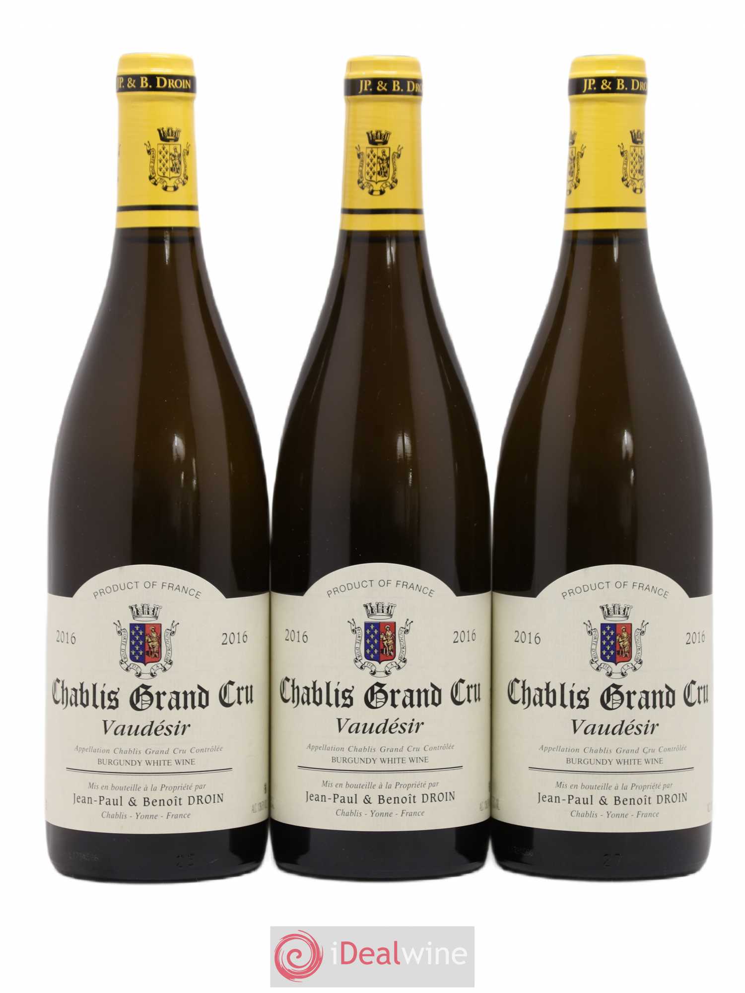 Chablis Grand Cru Vaudésir Jean-Paul & Benoît Droin (Domaine) 2016 - Lot de 3 bouteilles - 0