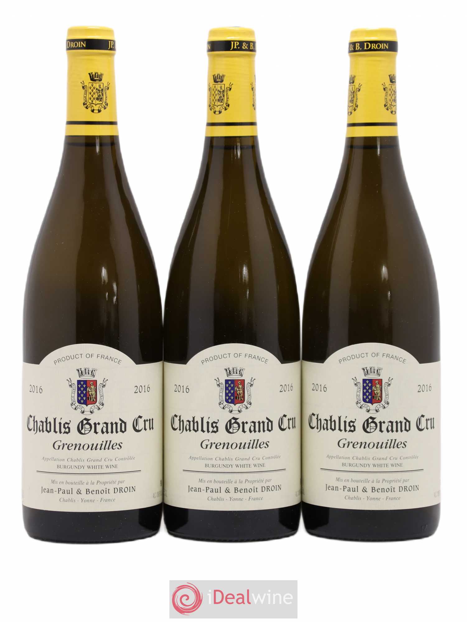 Chablis Grand Cru Grenouilles Jean-Paul & Benoît Droin (Domaine) 2016 - Lot de 3 bouteilles - 0