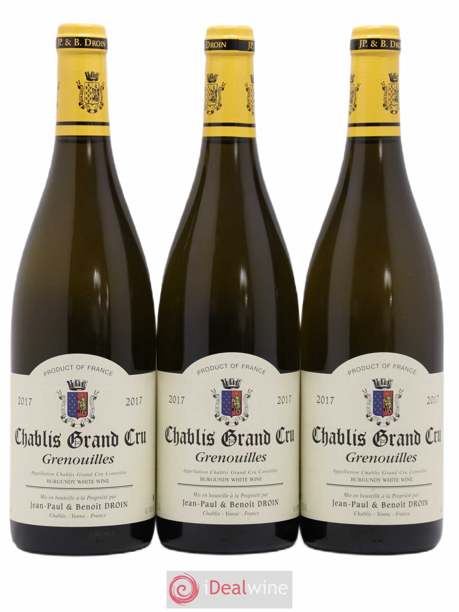 Chablis Grand Cru Grenouilles Jean-Paul & Benoît Droin (Domaine) 2017 - Lot de 3 bouteilles - 0