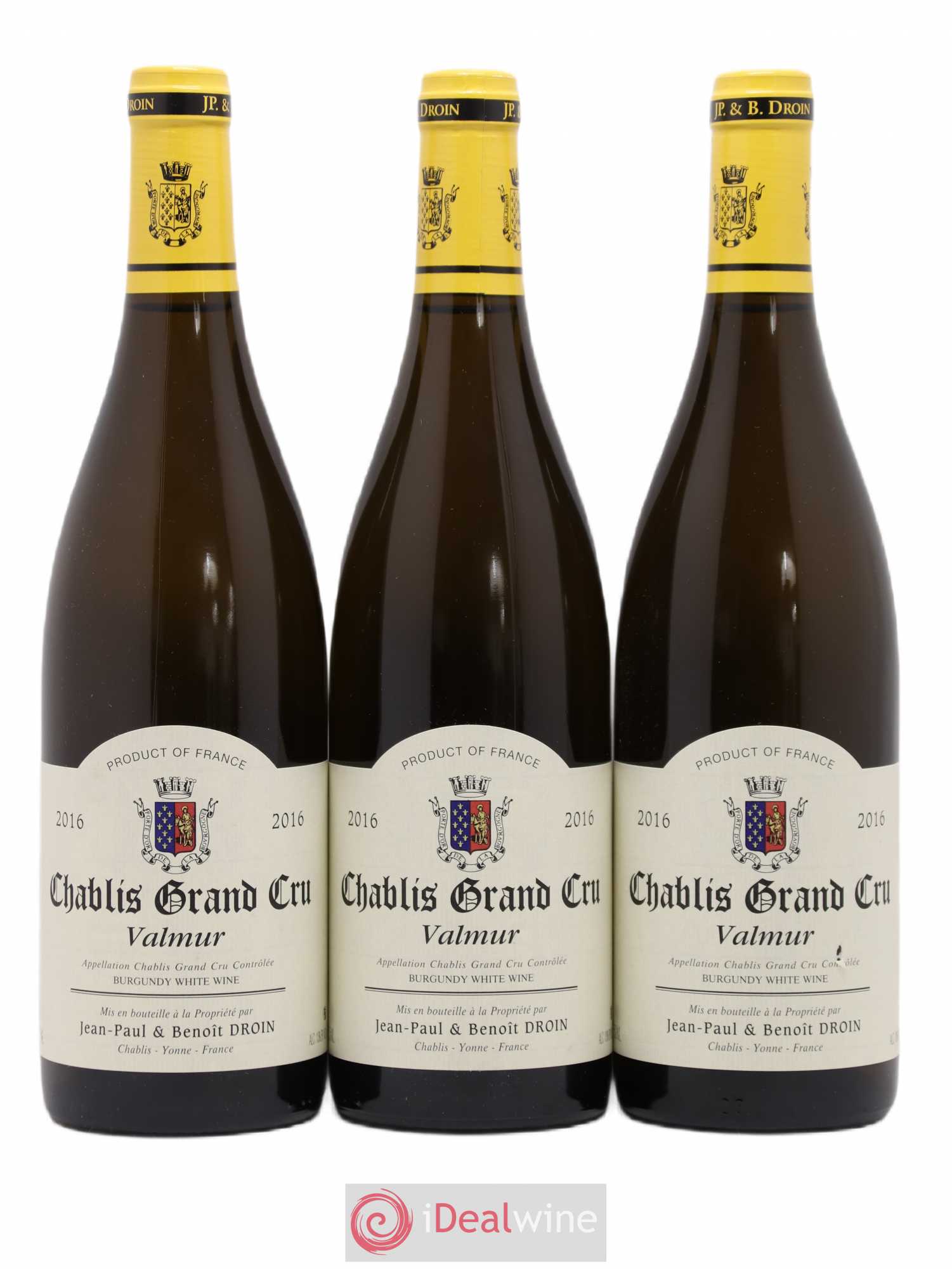 Chablis Grand Cru Valmur Jean-Paul & Benoît Droin (Domaine) 2016 - Lot de 3 bouteilles - 0