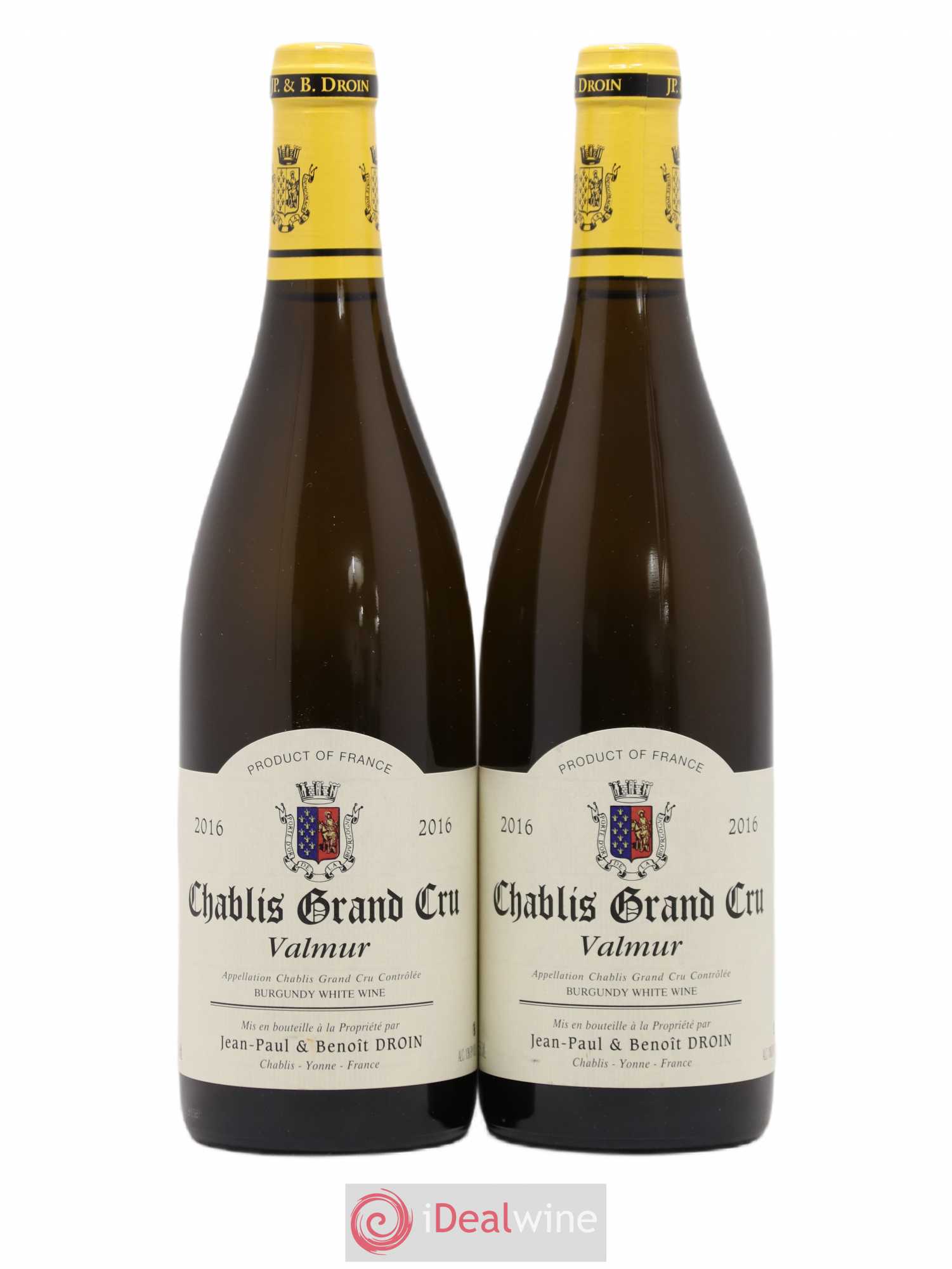 Chablis Grand Cru Valmur Jean-Paul & Benoît Droin (Domaine) 2016 - Lot de 2 bouteilles - 0