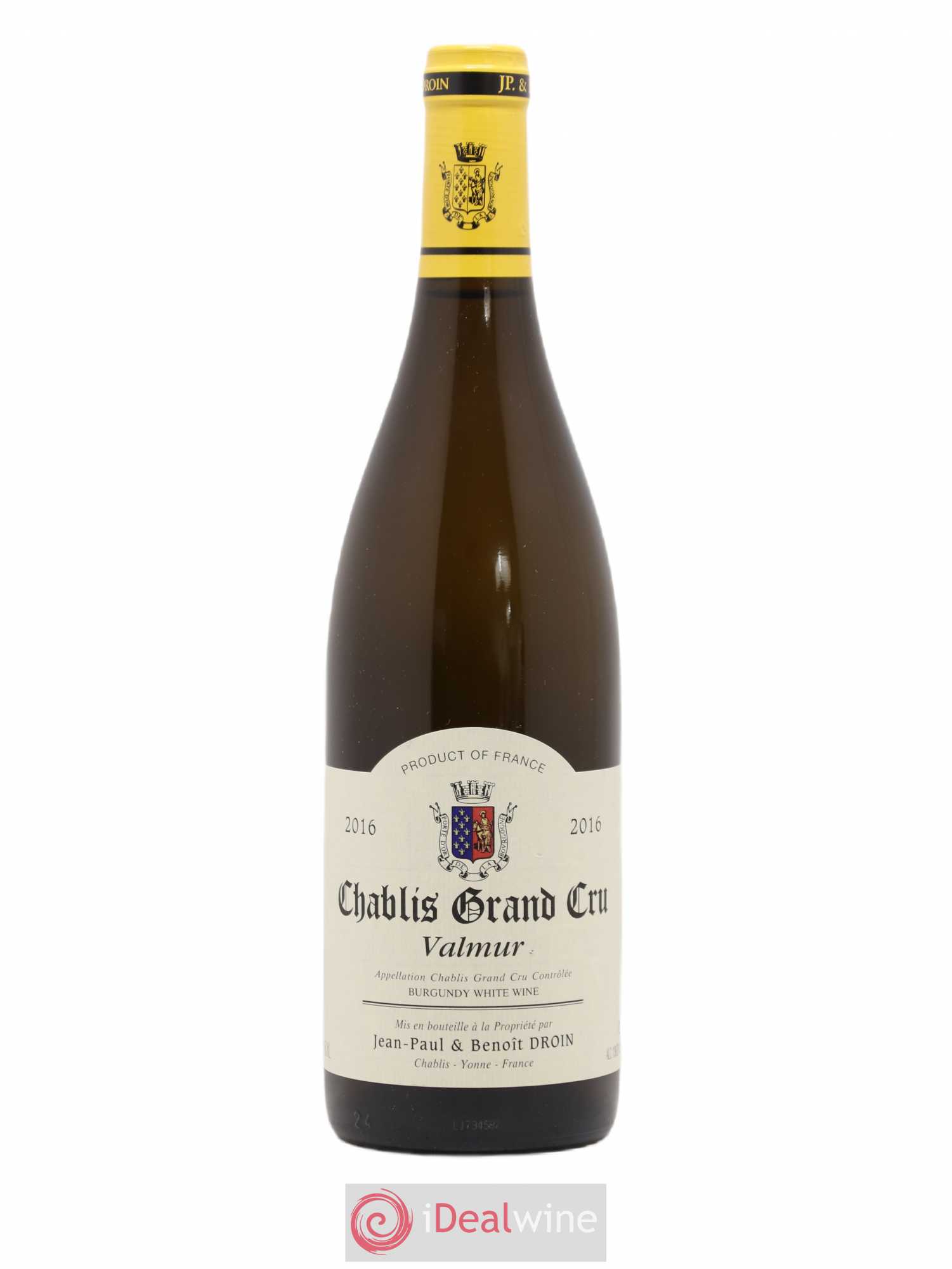 Chablis Grand Cru Valmur Jean-Paul & Benoît Droin (Domaine) 2016 - Lot de 1 bouteille - 0
