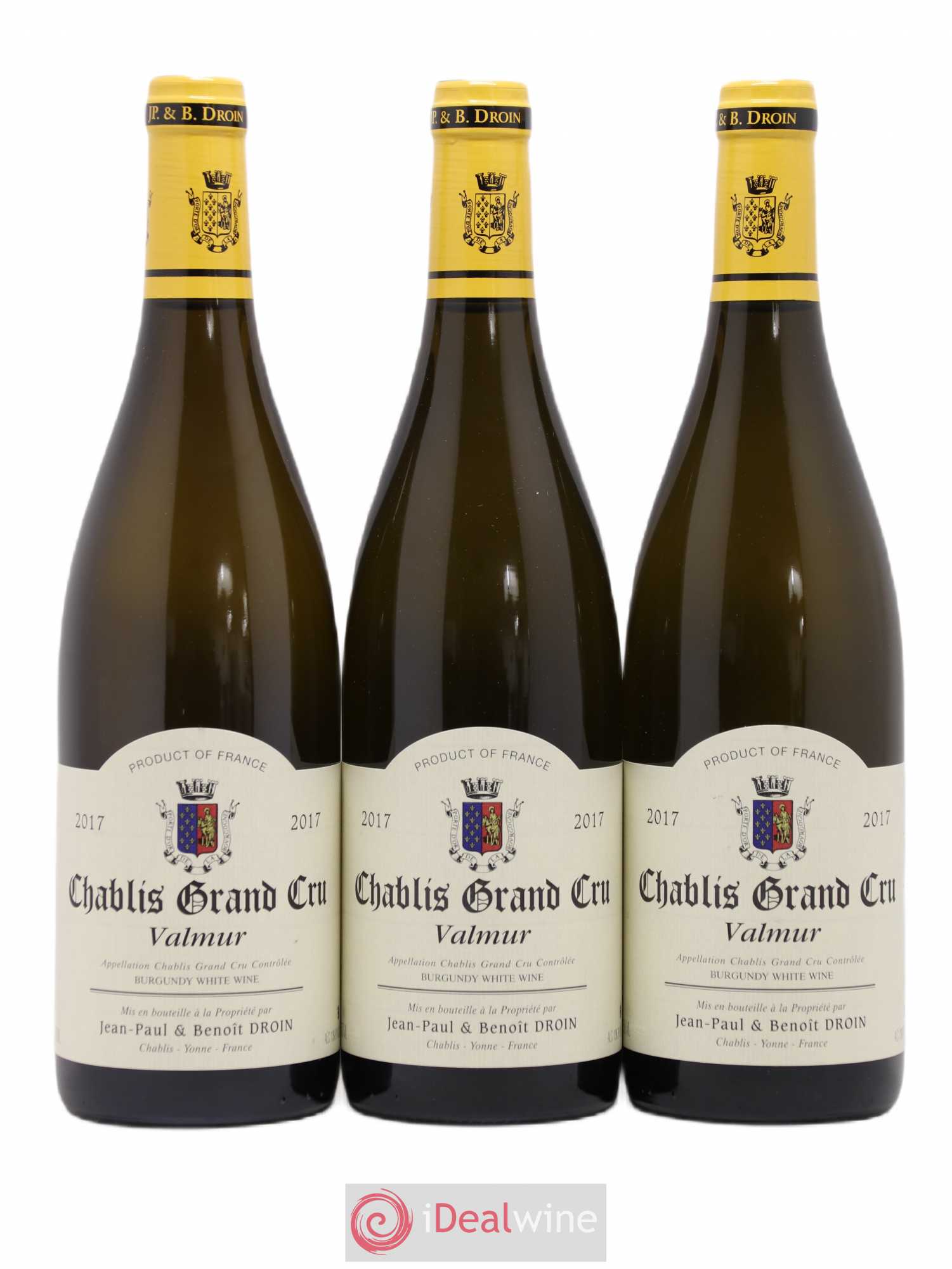 Chablis Grand Cru Valmur Jean-Paul & Benoît Droin (Domaine) 2017 - Lot de 3 bouteilles - 0