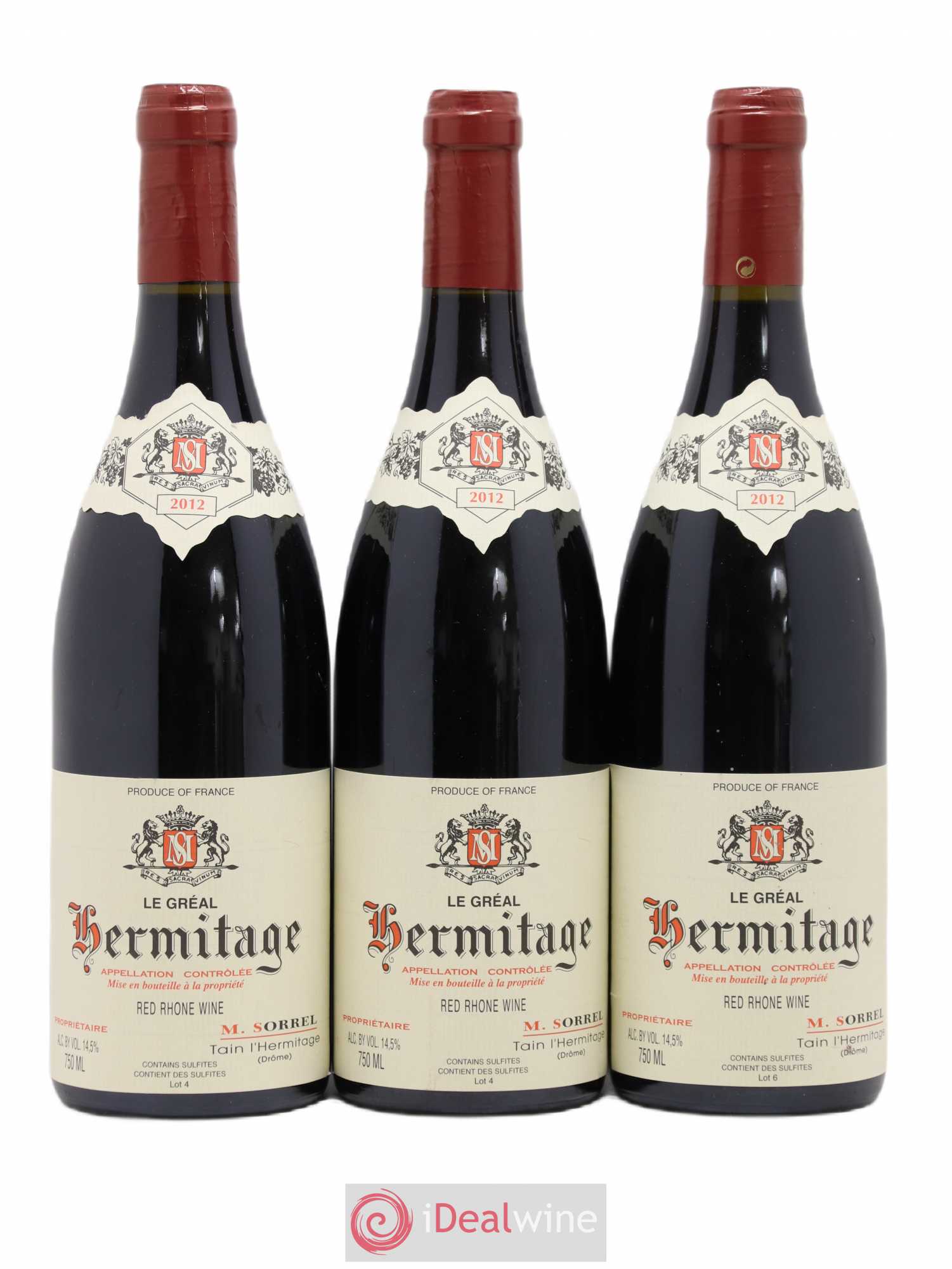 Hermitage Le Gréal Marc Sorrel 2012 - Lot de 3 bouteilles - 0