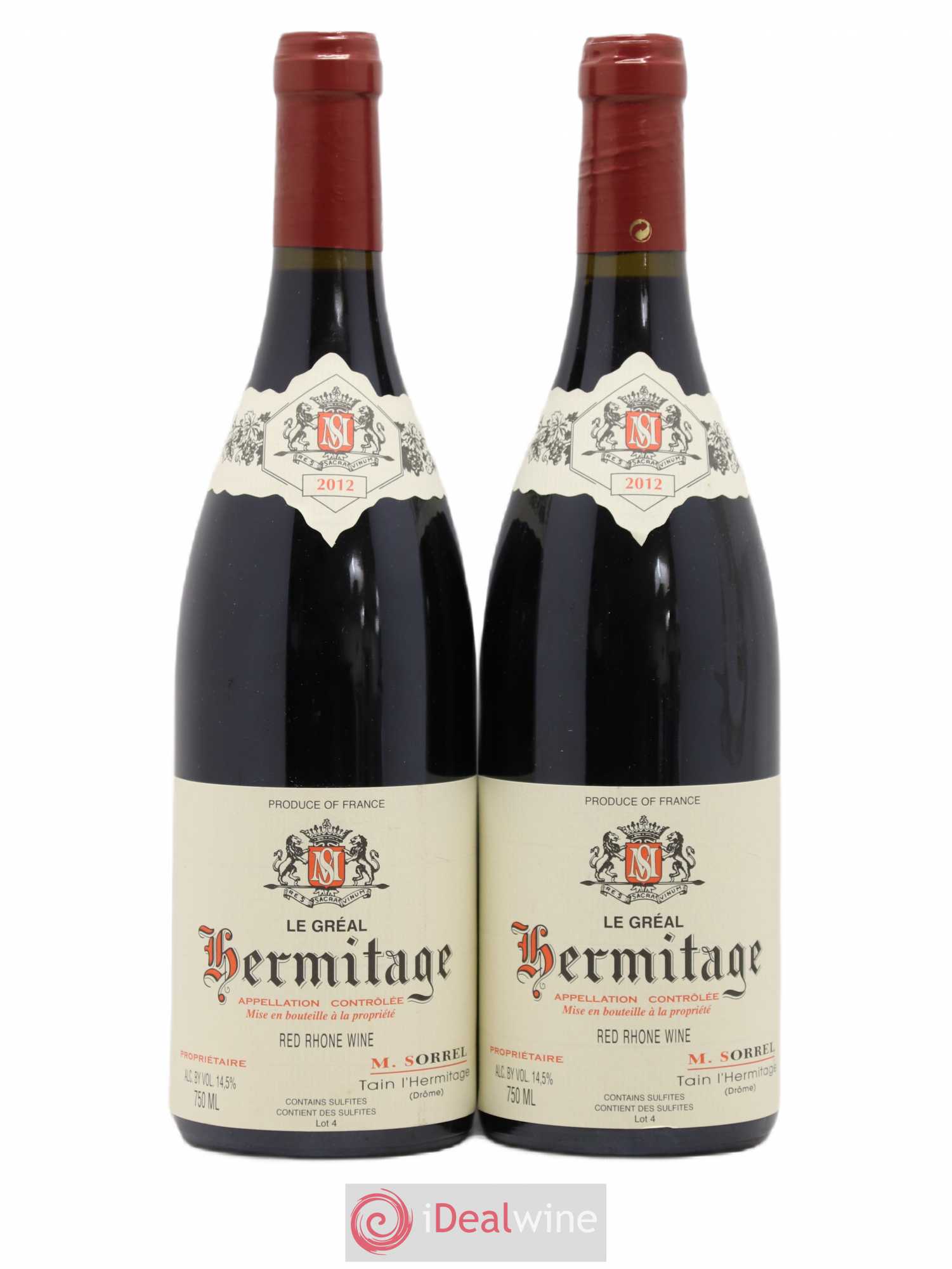 Hermitage Le Gréal Marc Sorrel 2012 - Lot de 2 bouteilles - 0
