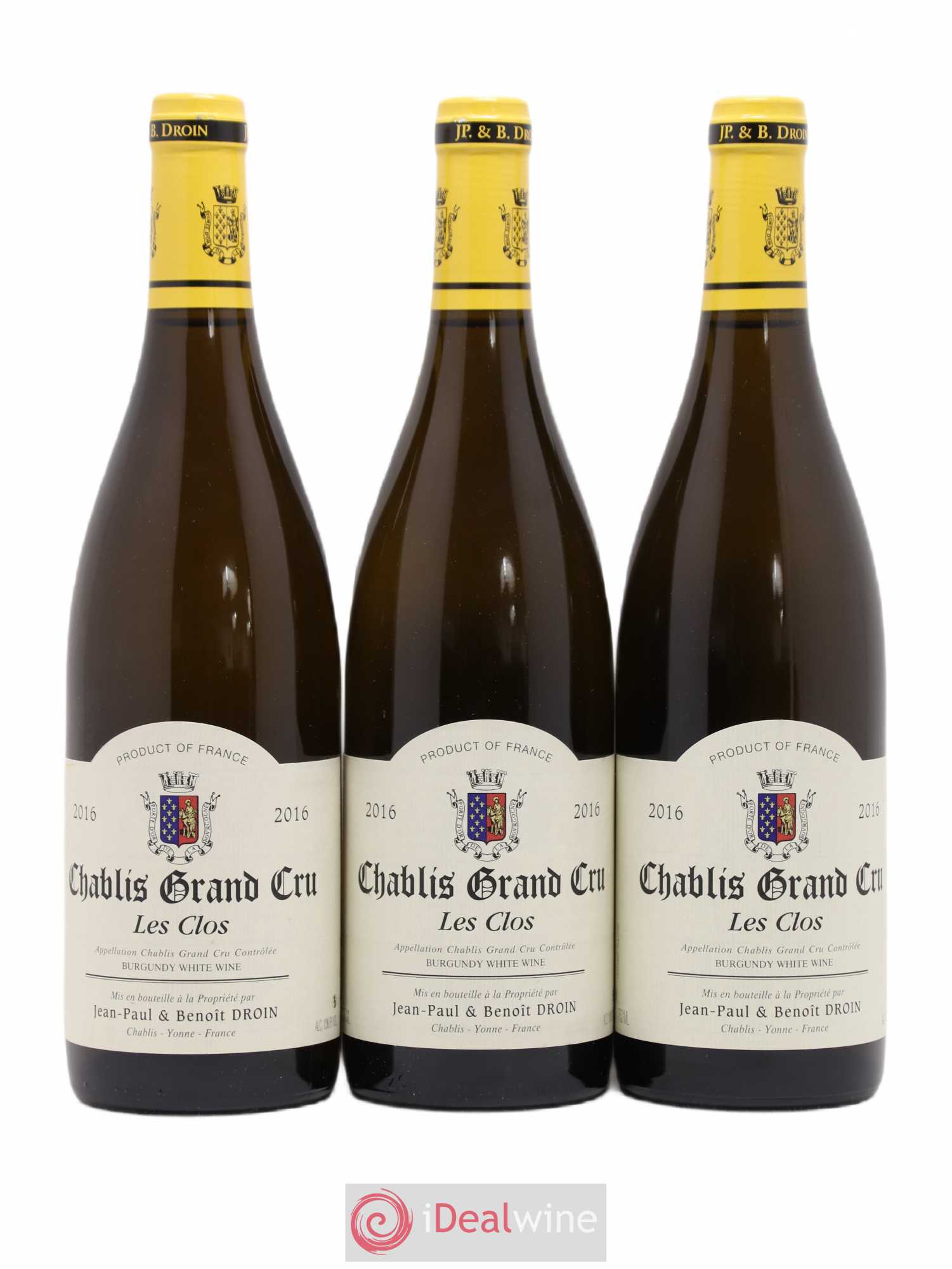 Chablis Grand Cru Les Clos Jean-Paul & Benoît Droin (Domaine) 2016 - Lot de 3 bouteilles - 0