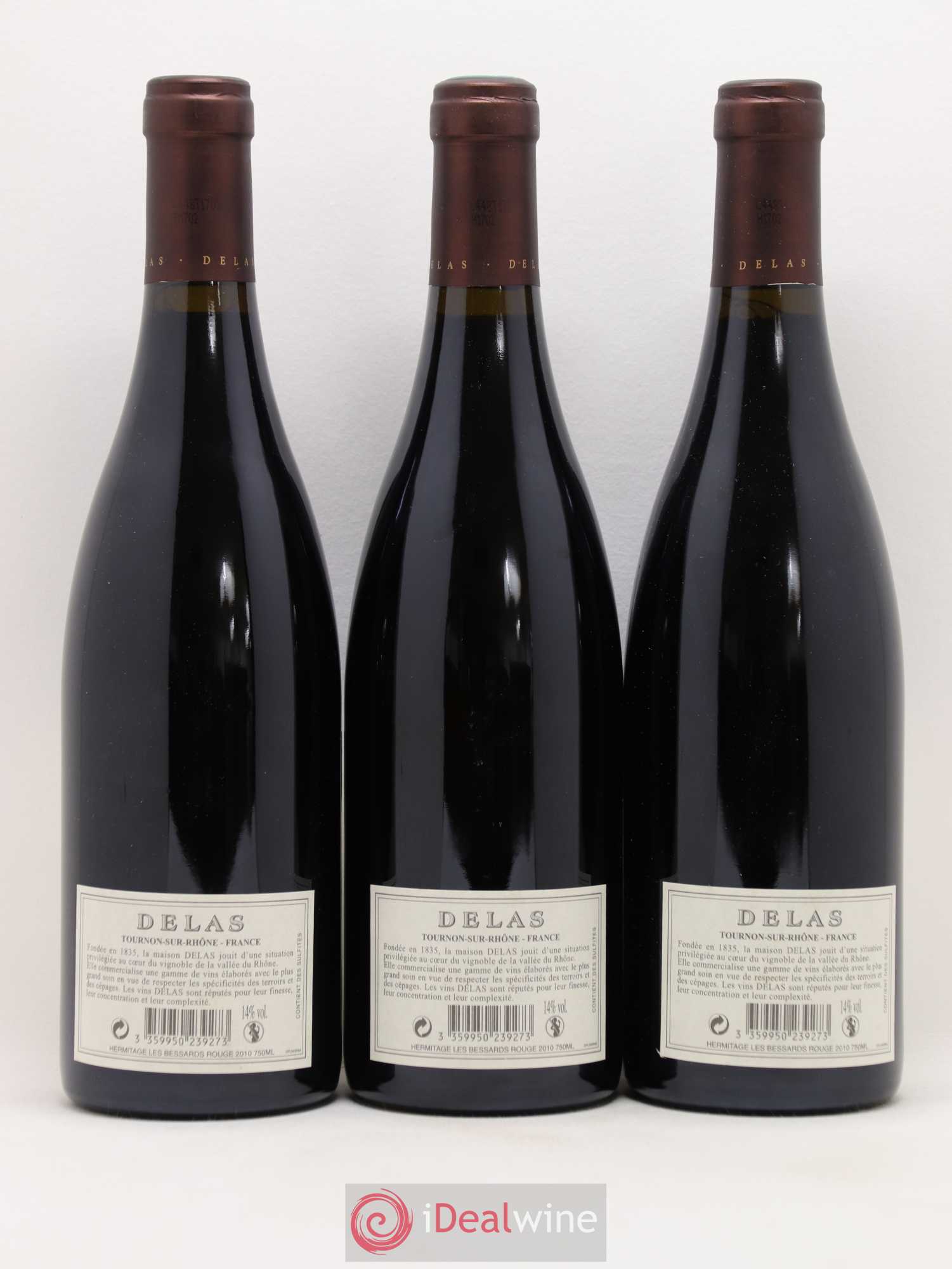 Hermitage Les Bessards Delas Frères 2010 - Lot de 3 bouteilles - 1