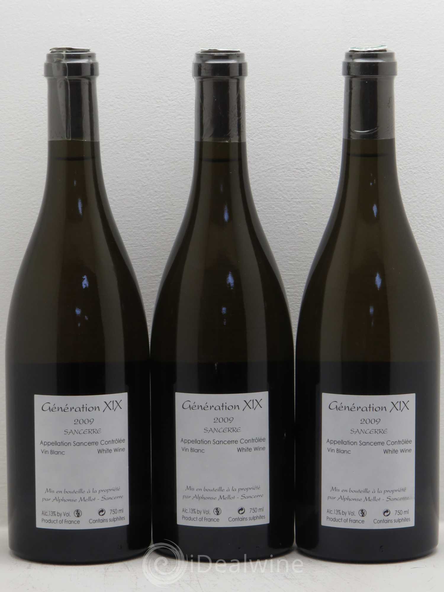 Sancerre Génération XIX Alphonse Mellot 2009 - Lot de 3 bouteilles - 1