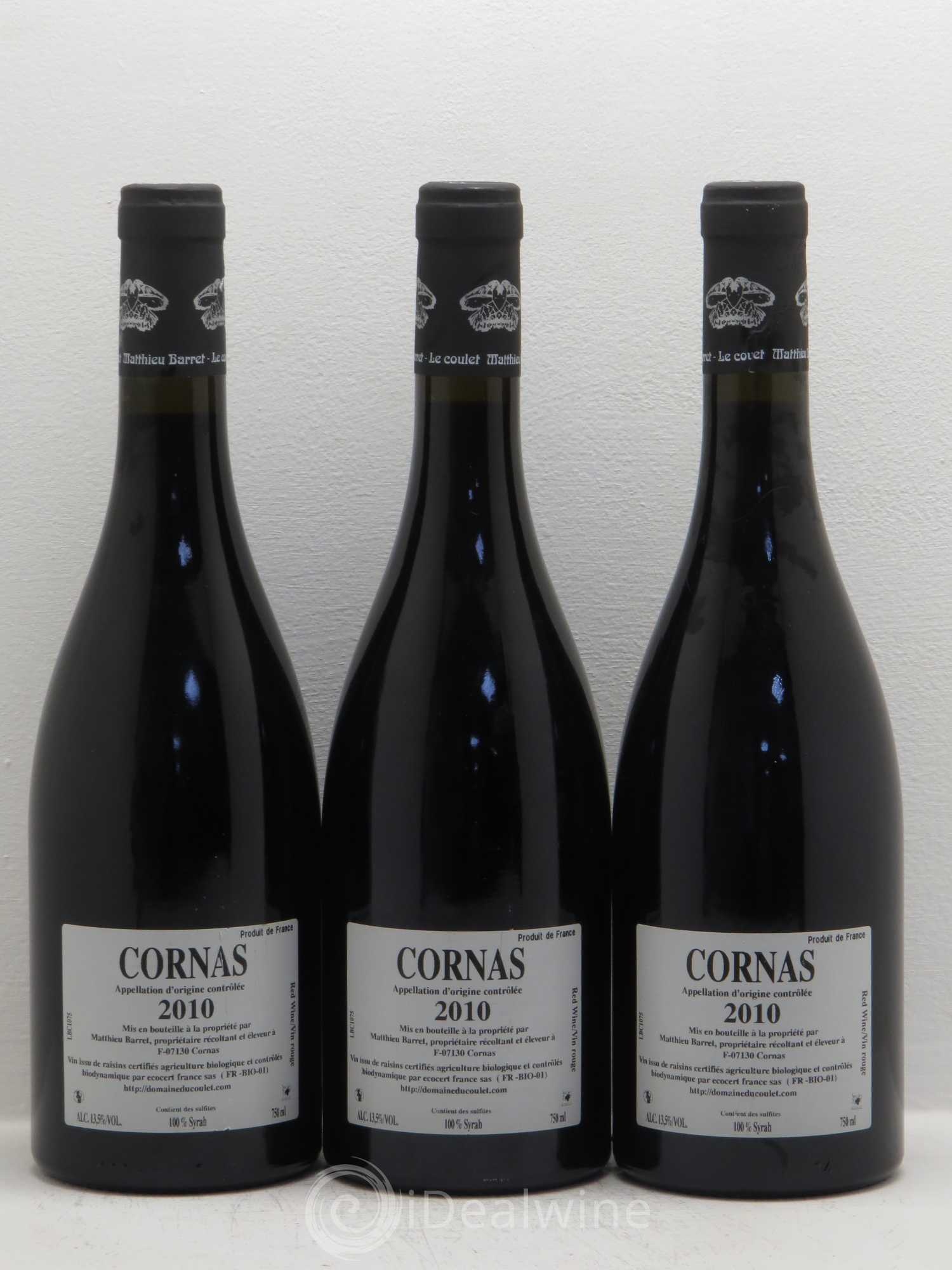 Cornas Brise Cailloux Coulet (Domaine du) - Matthieu Barret 2010 - Lot de 3 bouteilles - 1