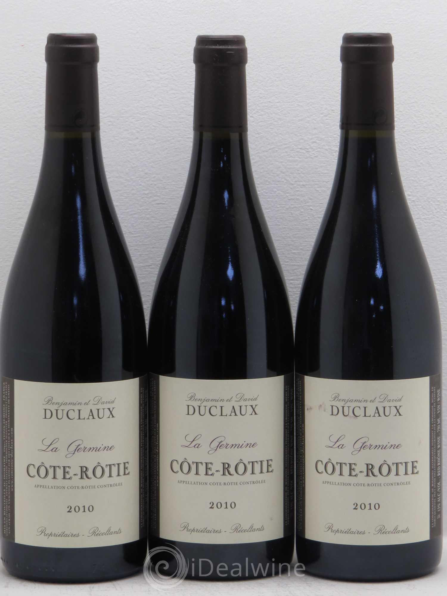 Côte-Rôtie La Germine Domaine Duclaux 2010 - Lot de 3 bouteilles - 0