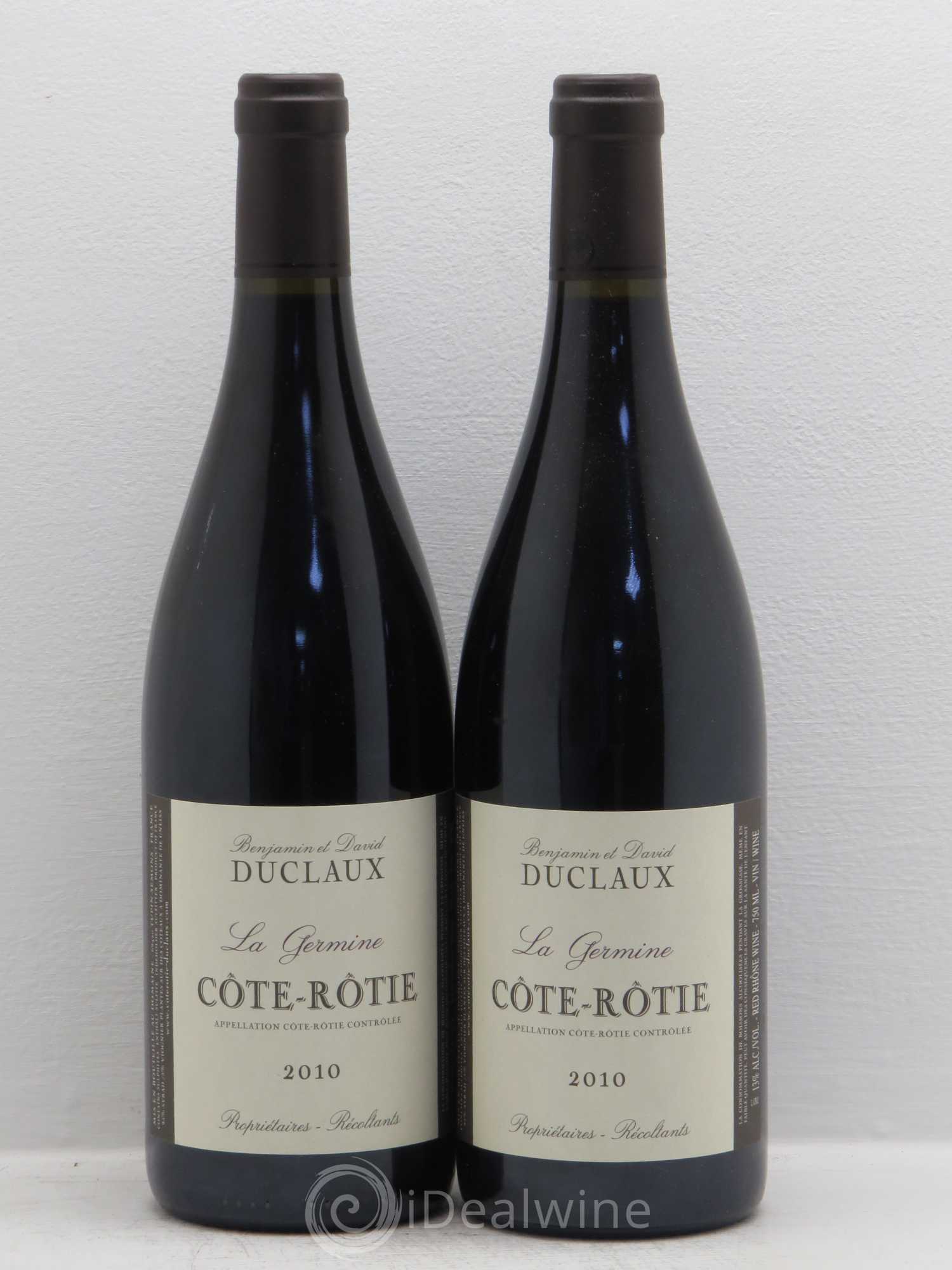 Côte-Rôtie La Germine Domaine Duclaux 2010 - Lot de 2 bouteilles - 0