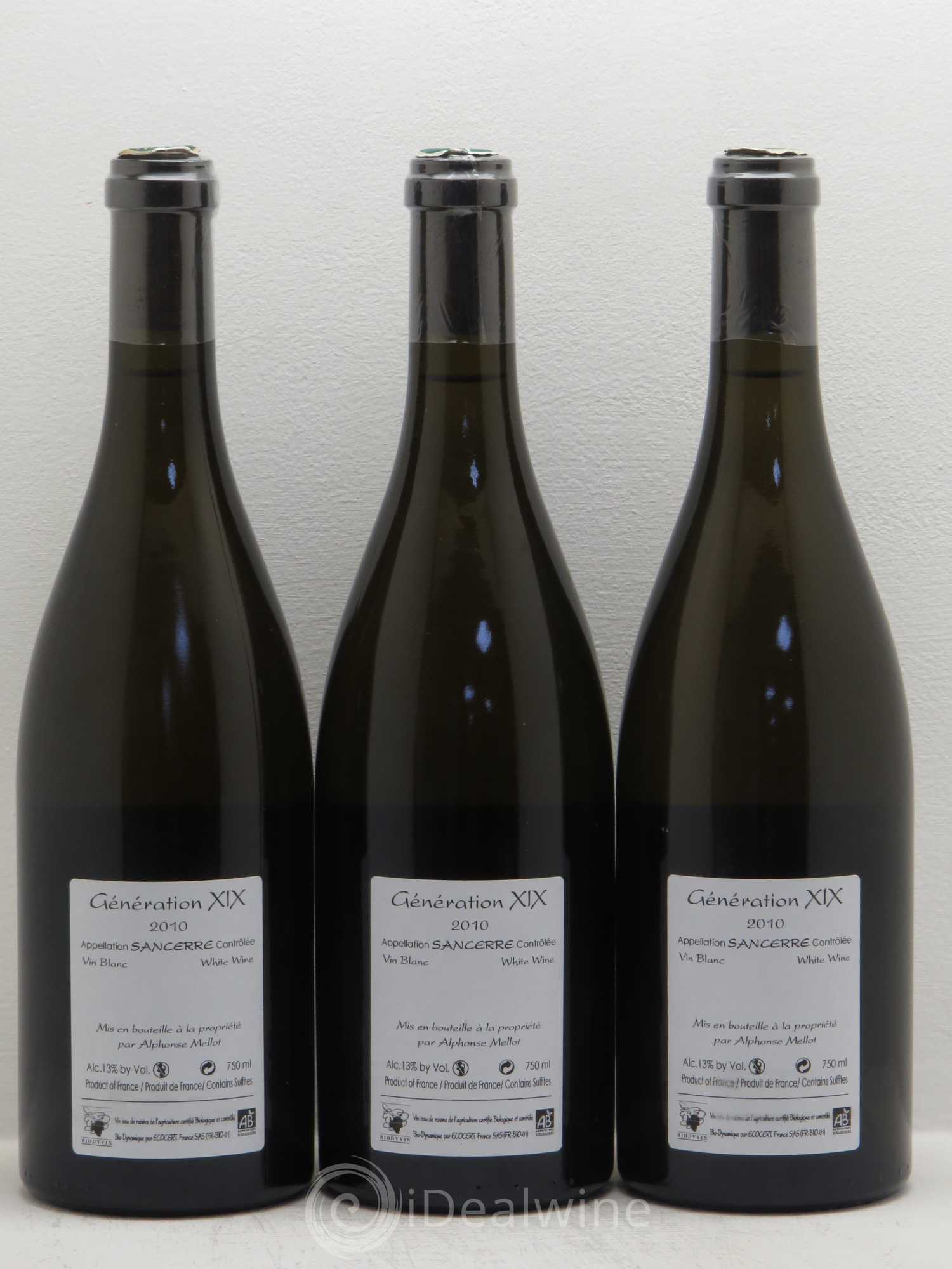 Sancerre Génération XIX Alphonse Mellot 2010 - Lot de 3 bouteilles - 1