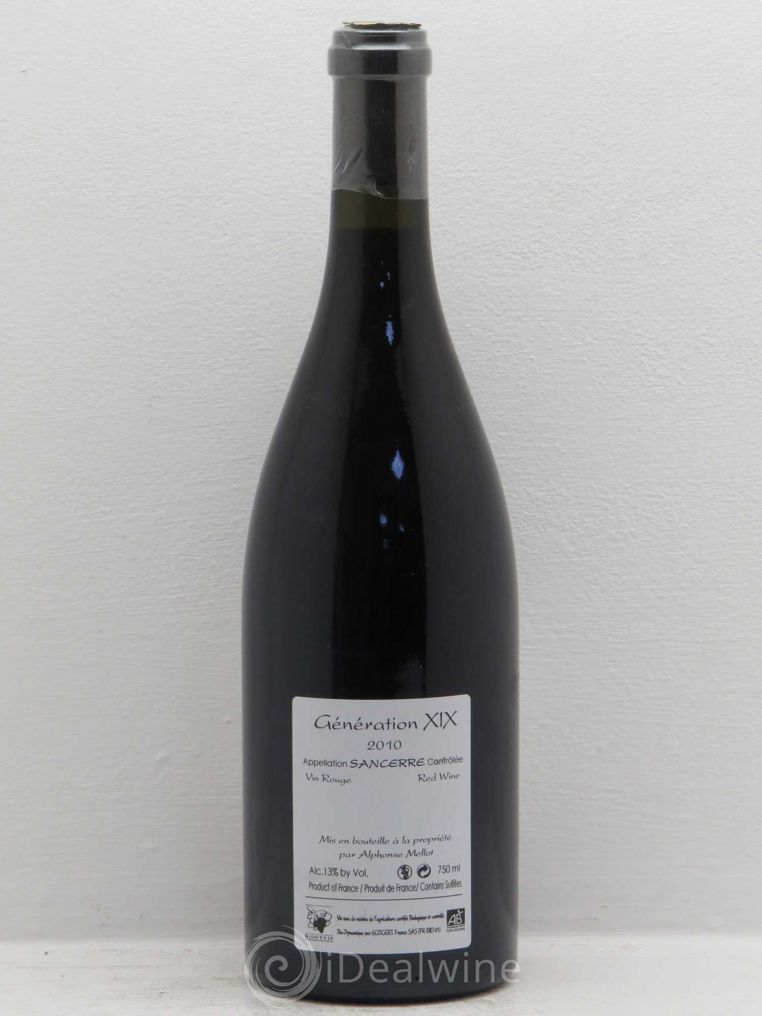 Sancerre Génération XIX Alphonse Mellot 2010 - Lot de 6 bouteilles - 1