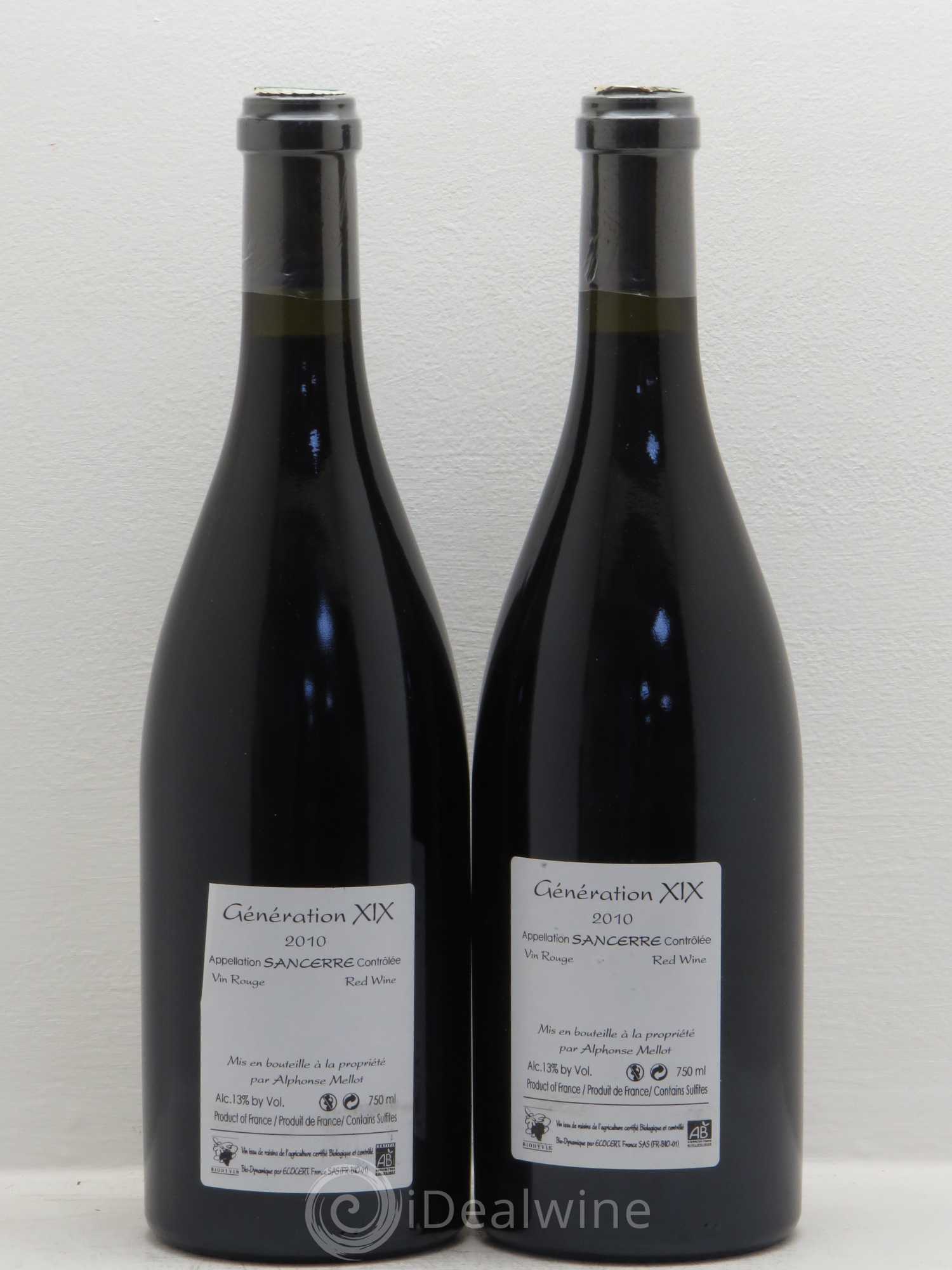 Sancerre Génération XIX Alphonse Mellot 2010 - Lot de 2 bouteilles - 1
