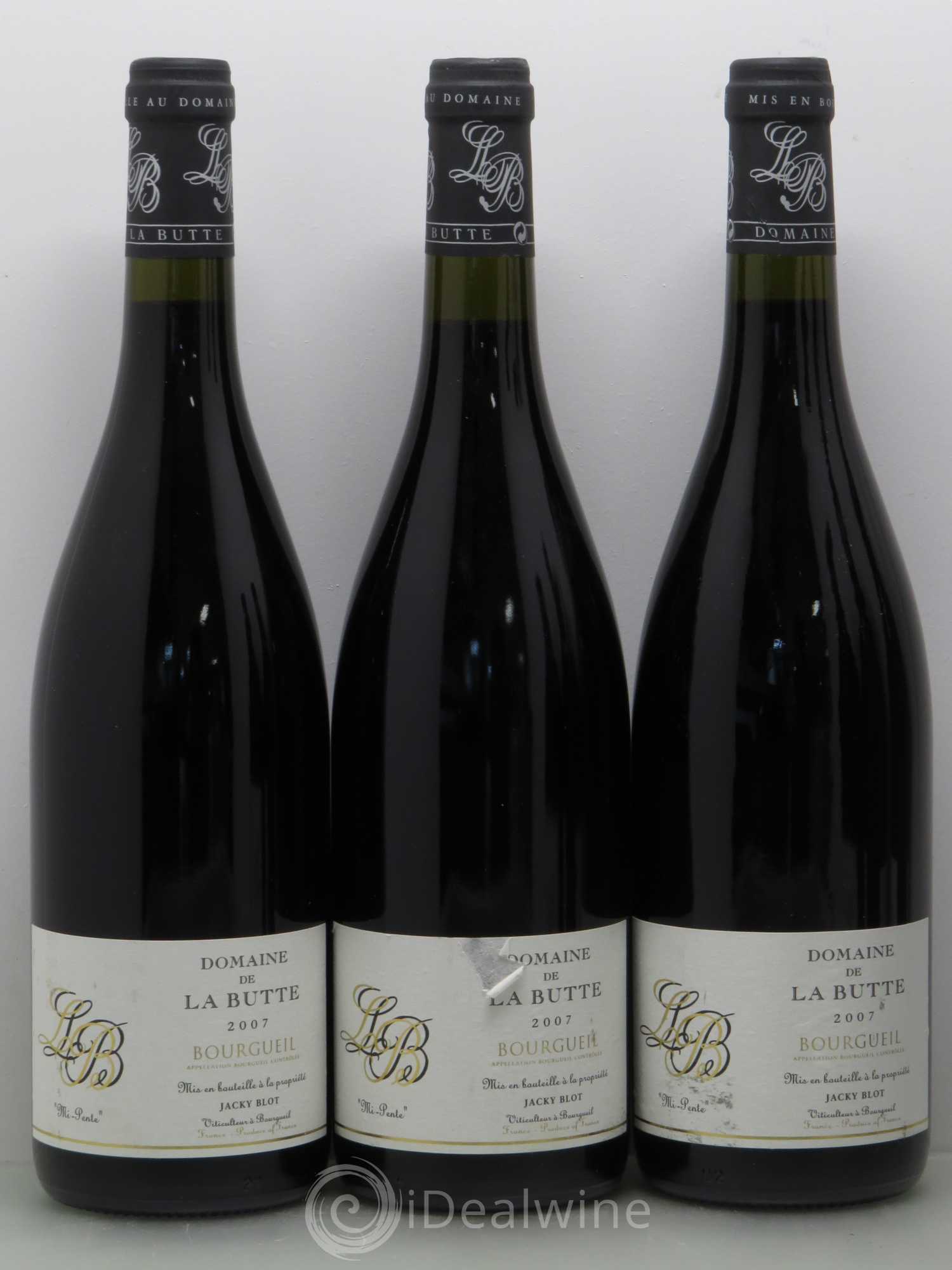 Bourgueil Mi-Pente Domaine de La Butte - Jacky Blot 2007 - Lotto di 6 bottiglie - 1