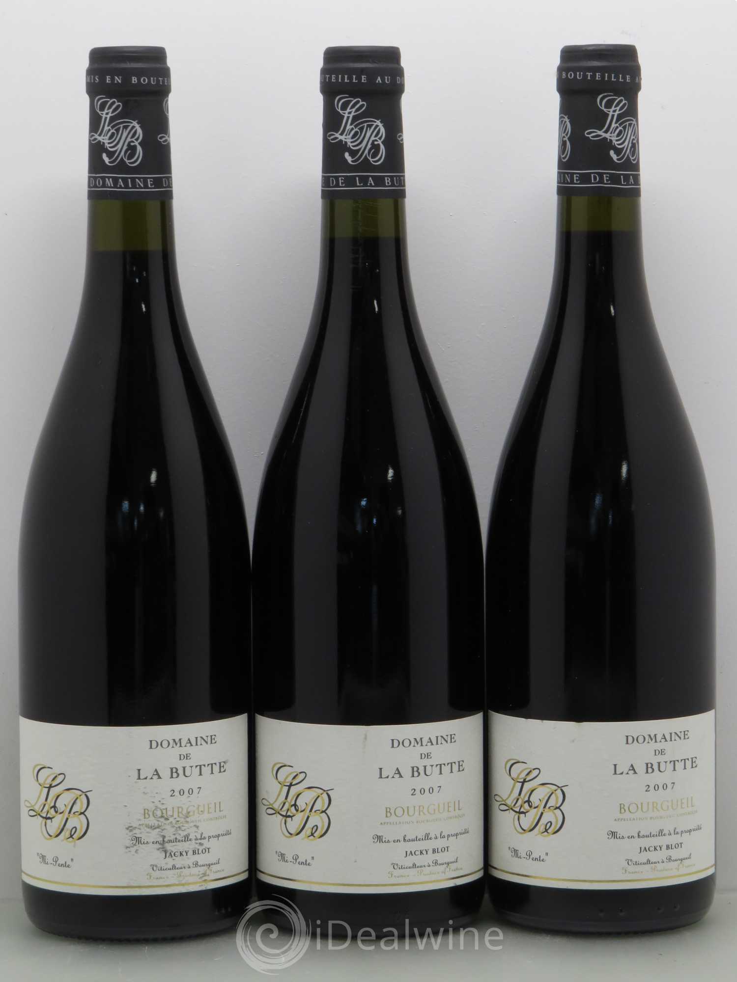 Bourgueil Mi-Pente Domaine de La Butte - Jacky Blot 2007 - Lotto di 6 bottiglie - 2