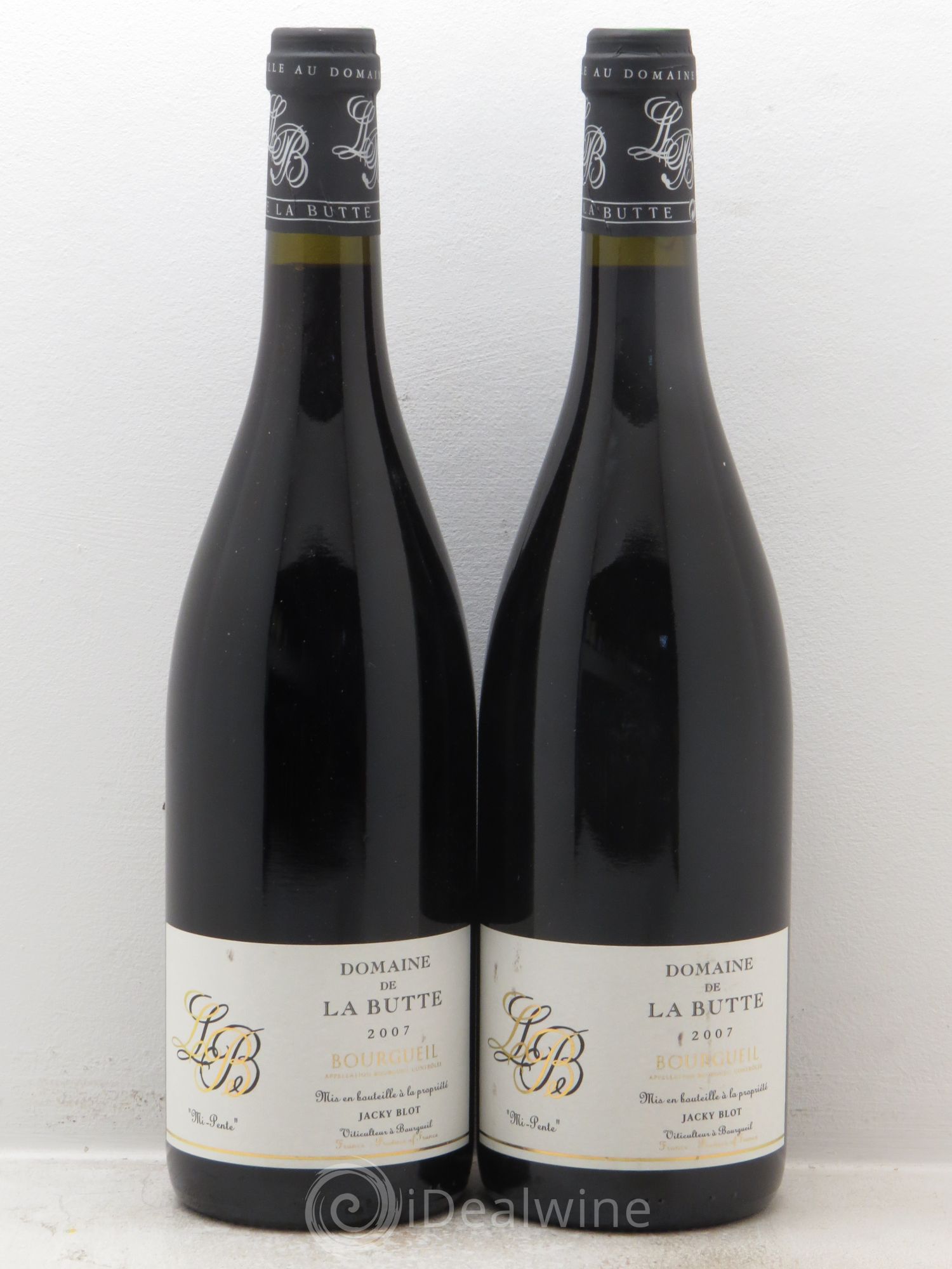 Bourgueil Mi-Pente Domaine de La Butte - Jacky Blot 2007 - Lot de 2 bouteilles - 0