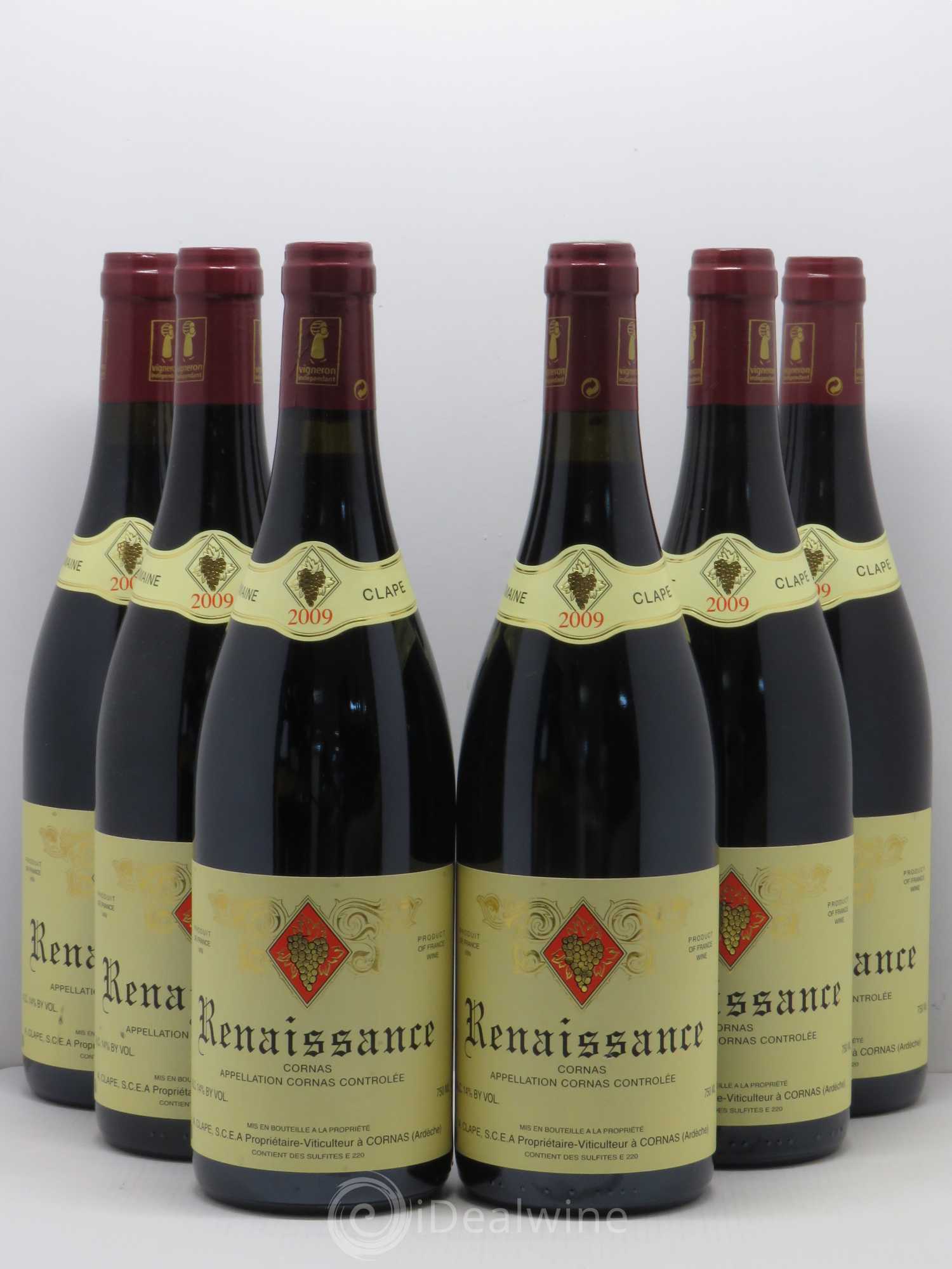 Cornas Renaissance Auguste Clape 2009 - Lot de 6 bouteilles - 0
