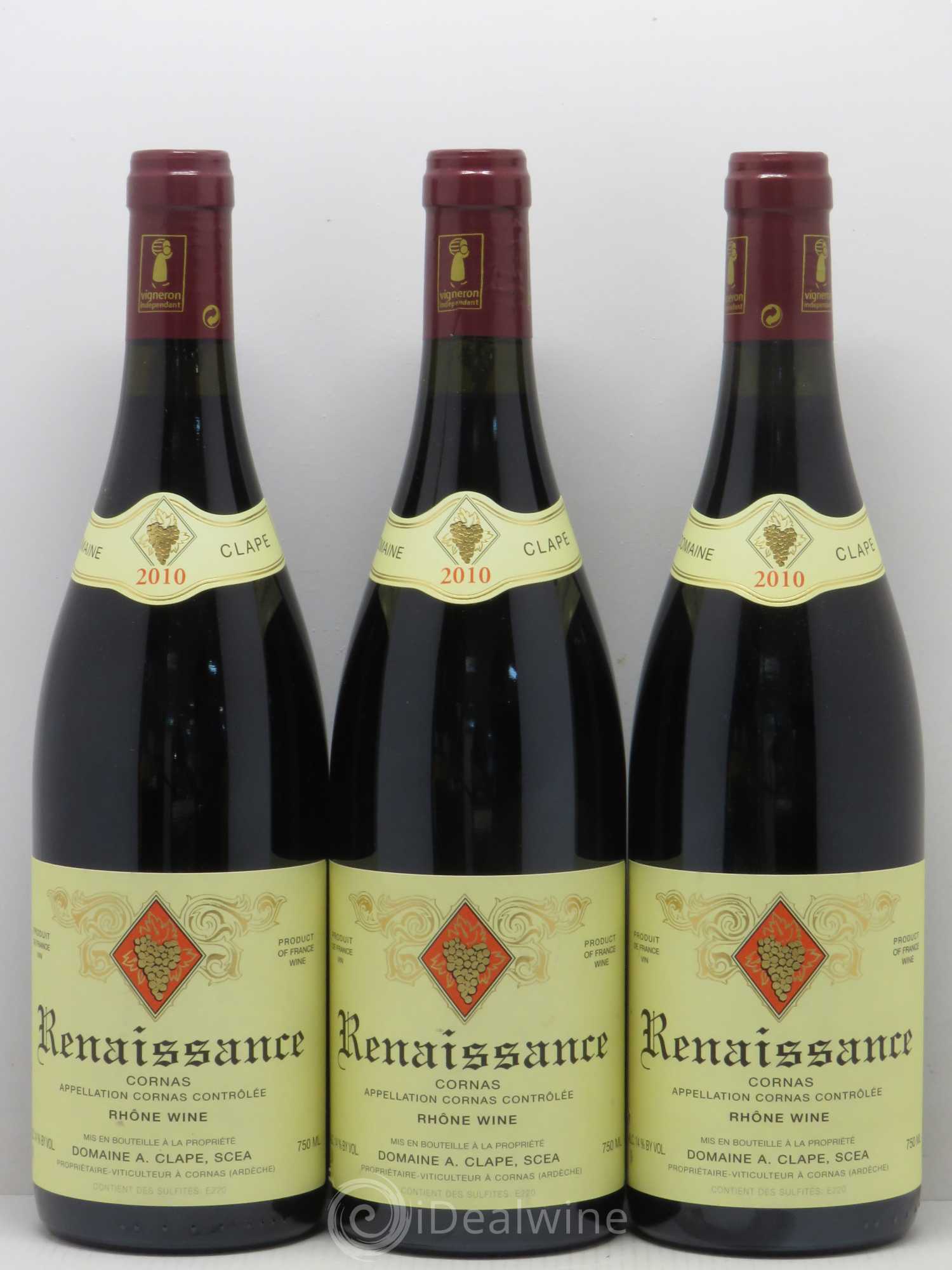Cornas Renaissance Auguste Clape 2010 - Lot de 3 bouteilles - 0