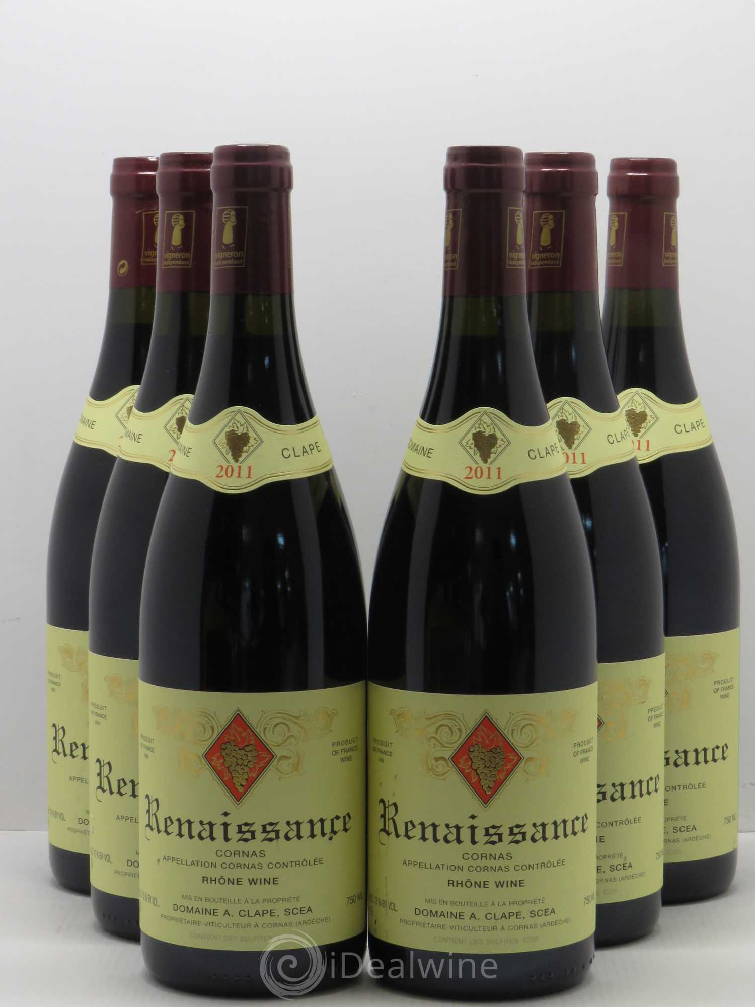 Cornas Renaissance Auguste Clape 2011 - Lot de 6 bouteilles - 0