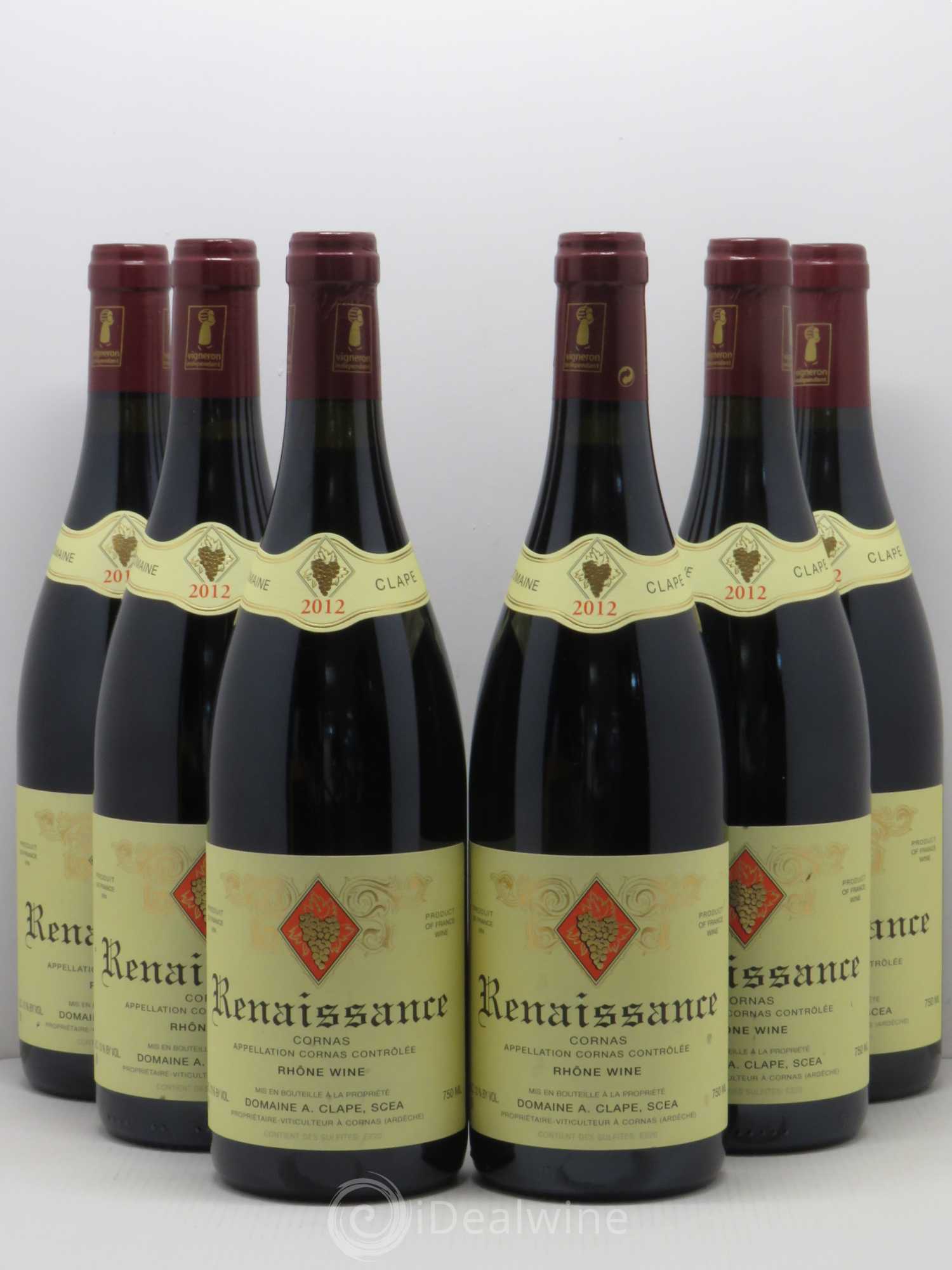 Cornas Renaissance Auguste Clape 2012 - Lot de 6 bouteilles - 0