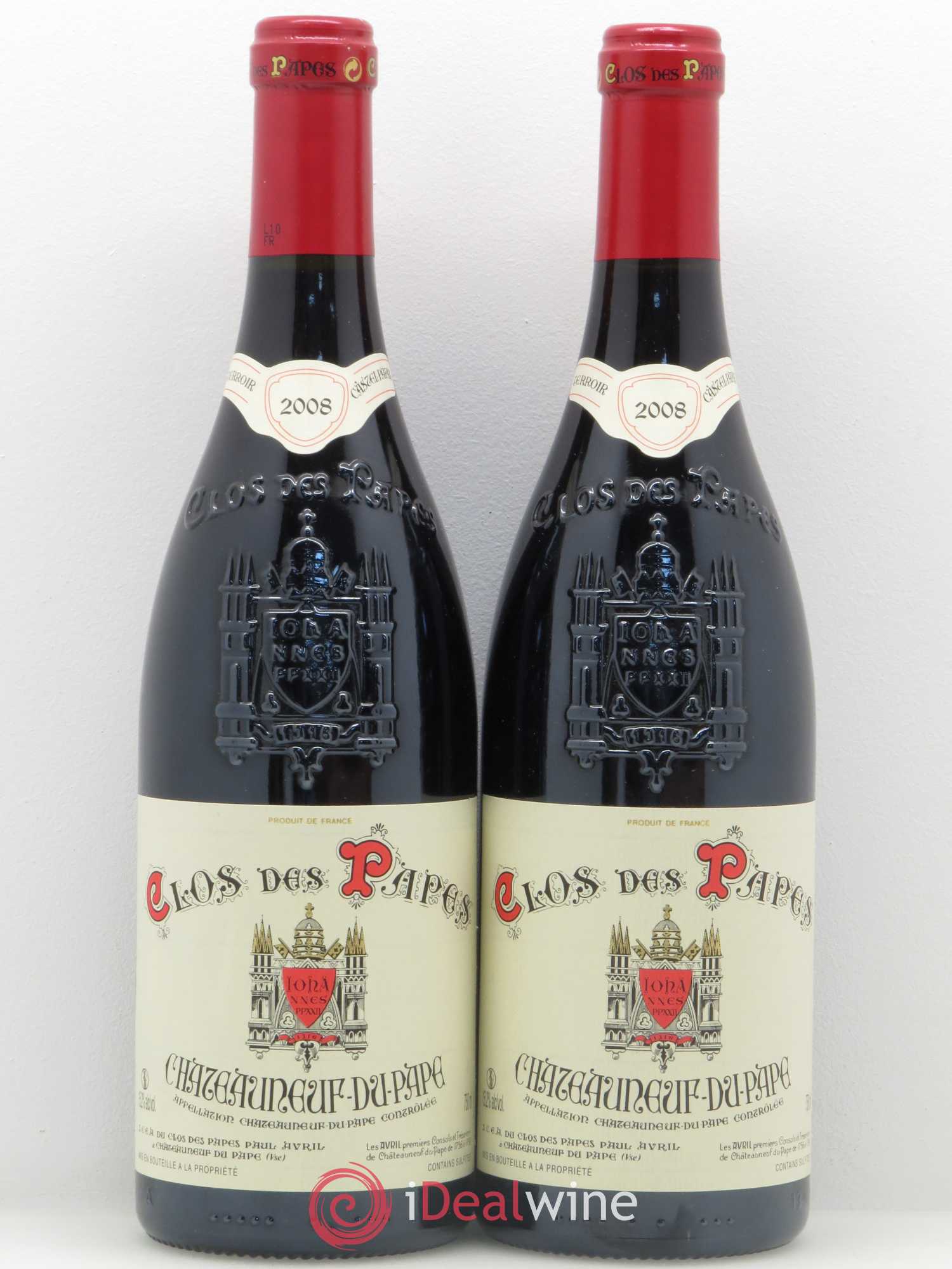 Châteauneuf-du-Pape Clos des Papes - Paul Avril 2008 - Lot de 2 bouteilles - 0