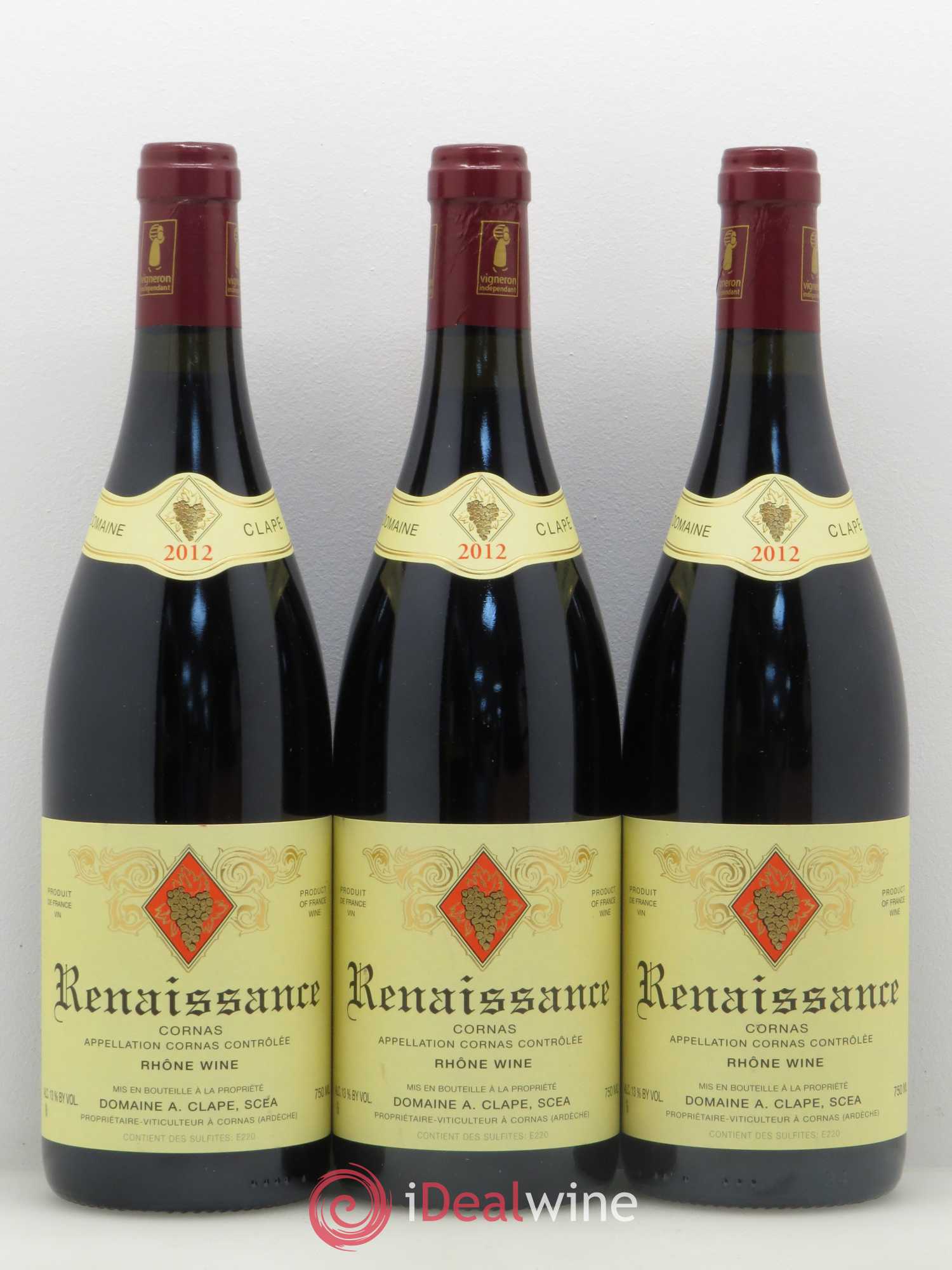 Cornas Renaissance Auguste Clape 2012 - Posten von 3 Flaschen - 0