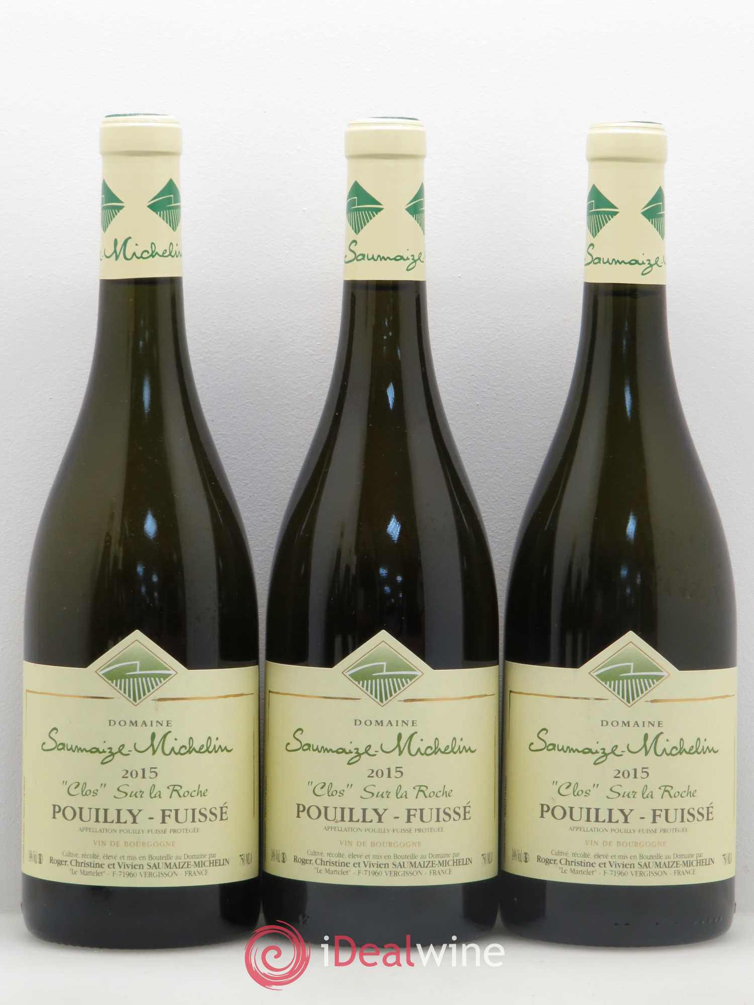 Pouilly-Fuissé Clos sur la roche Domaine Saumaize-Michelin 2015 - Posten von 6 Flaschen - 1