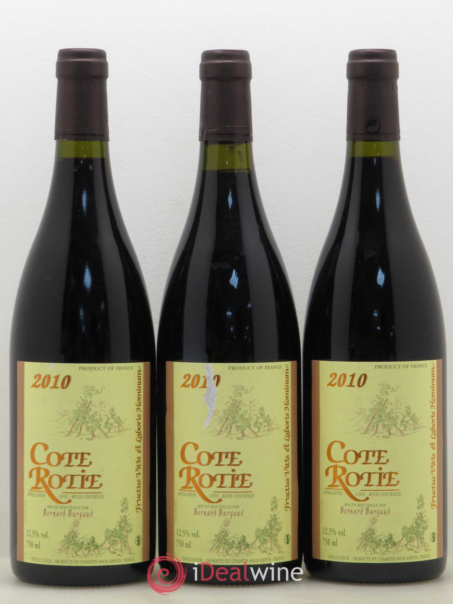 Côte-Rôtie Bernard Burgaud 2010 - Lot de 3 bouteilles - 0