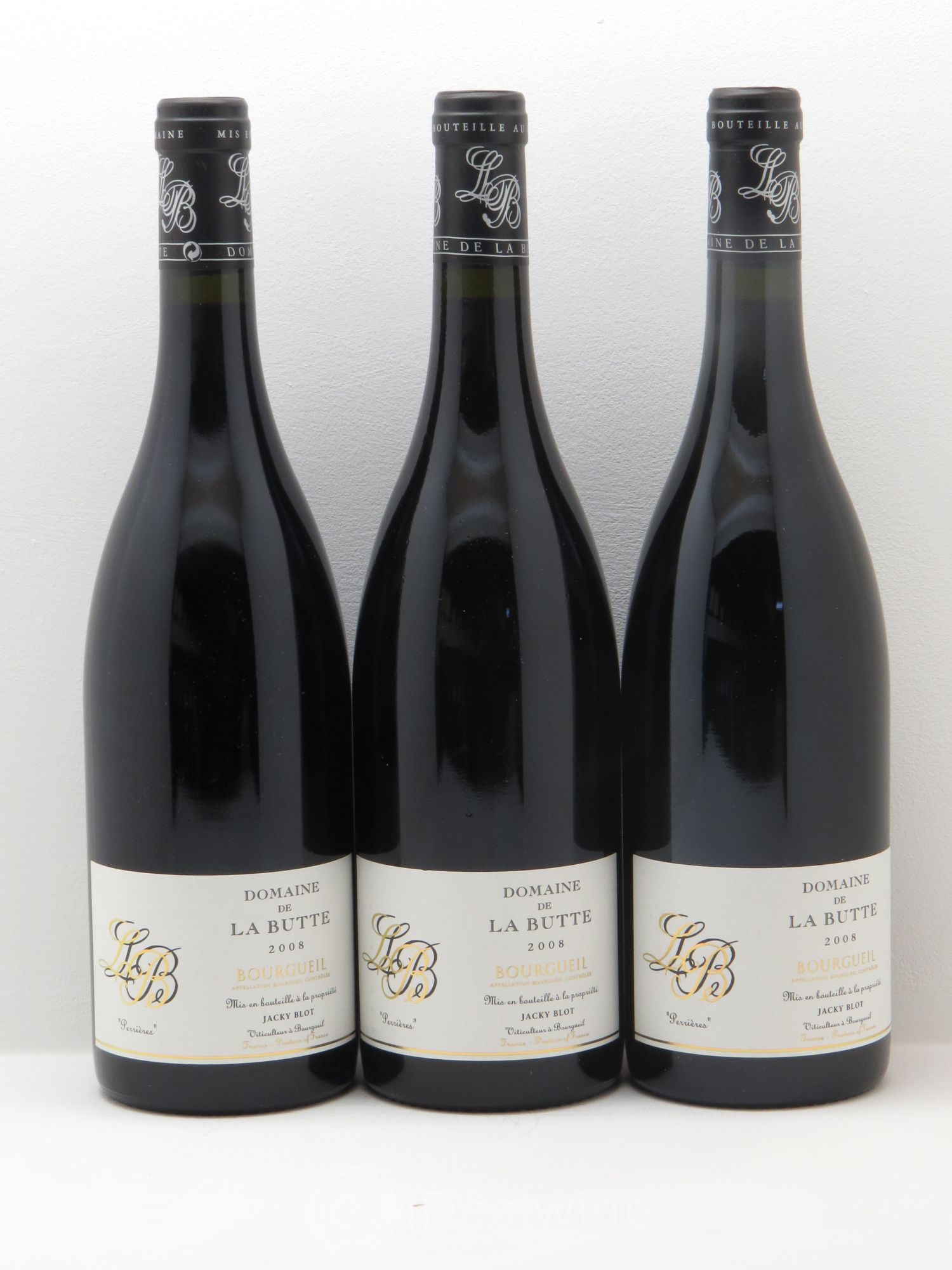 Bourgueil Perrières Domaine de La Butte - Jacky Blot 2008 - Lot de 3 bouteilles - 0