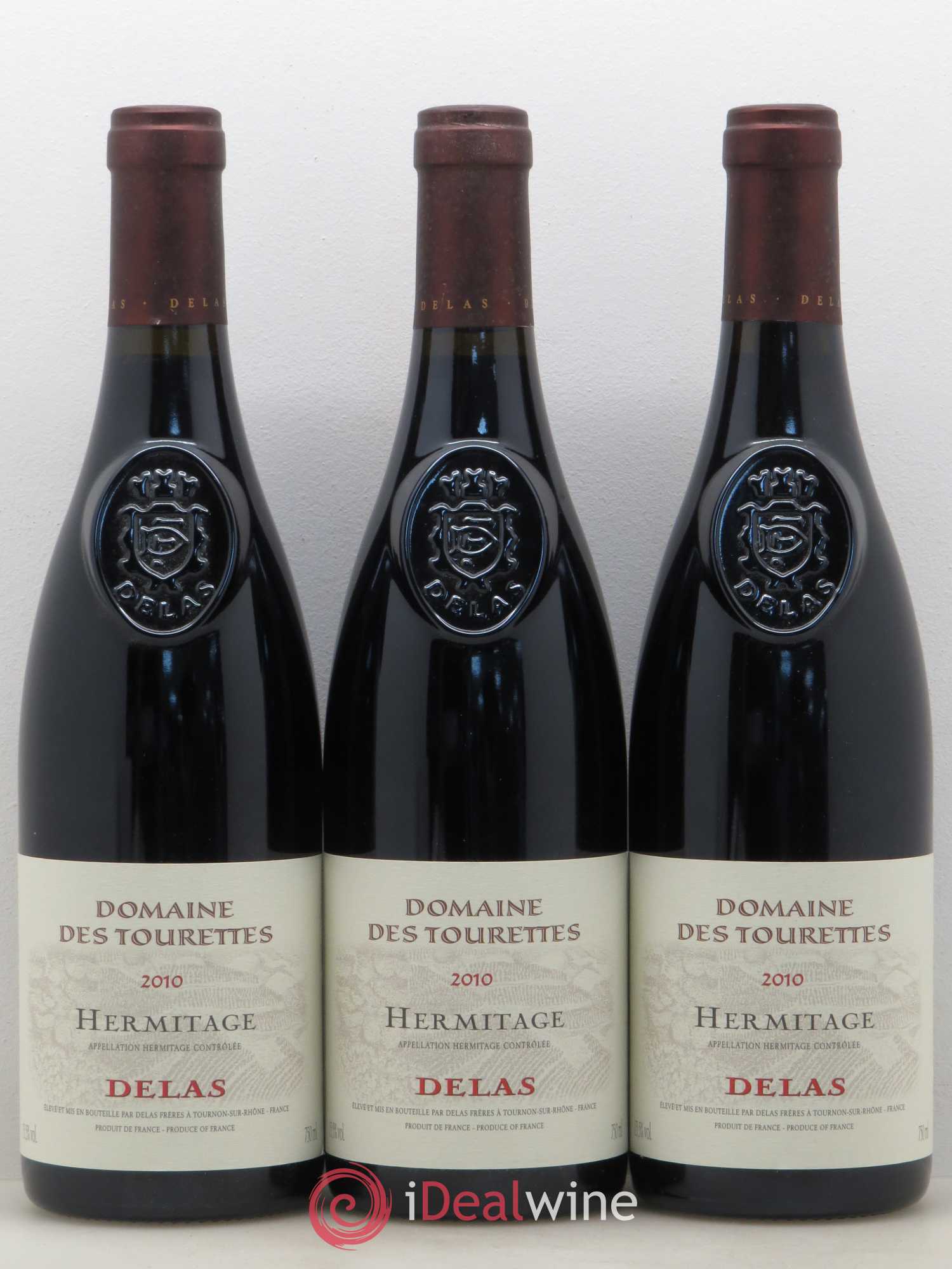 Hermitage Domaine des Tourettes Delas Frères 2010 - Lot de 3 bouteilles - 0