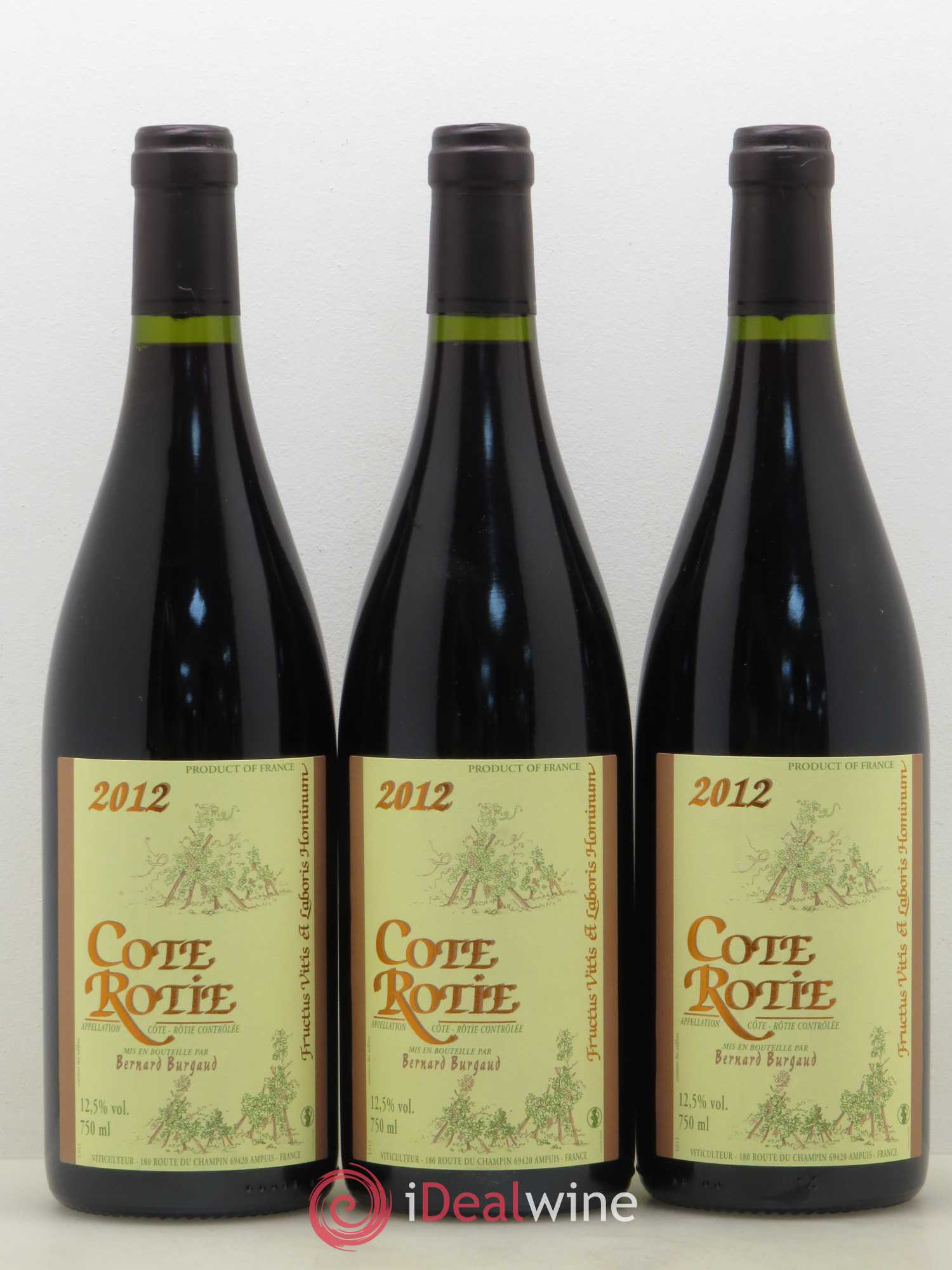 Côte-Rôtie Bernard Burgaud 2012 - Lot de 3 bouteilles - 0