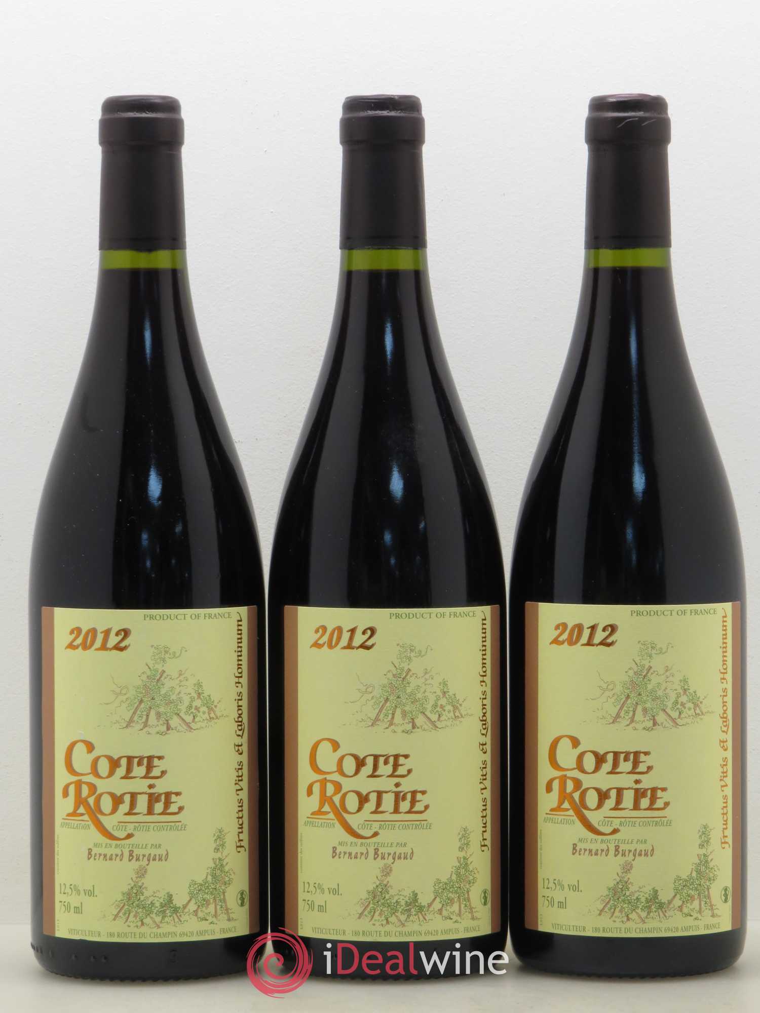 Côte-Rôtie Bernard Burgaud 2012 - Lot de 3 bouteilles - 0