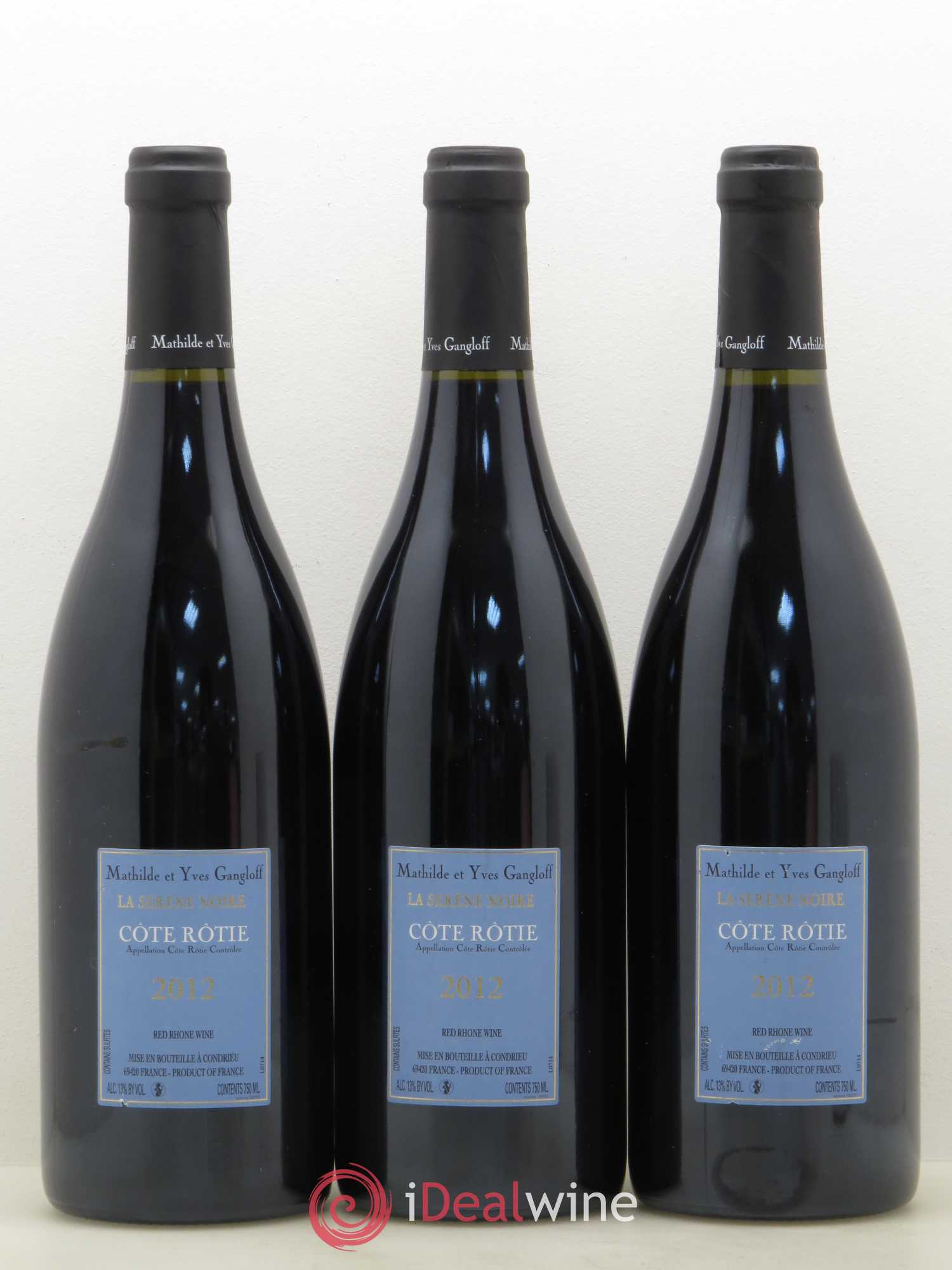 Côte-Rôtie La Sereine Noire Gangloff (Domaine) 2012 - Lotto di 3 bottiglie - 1