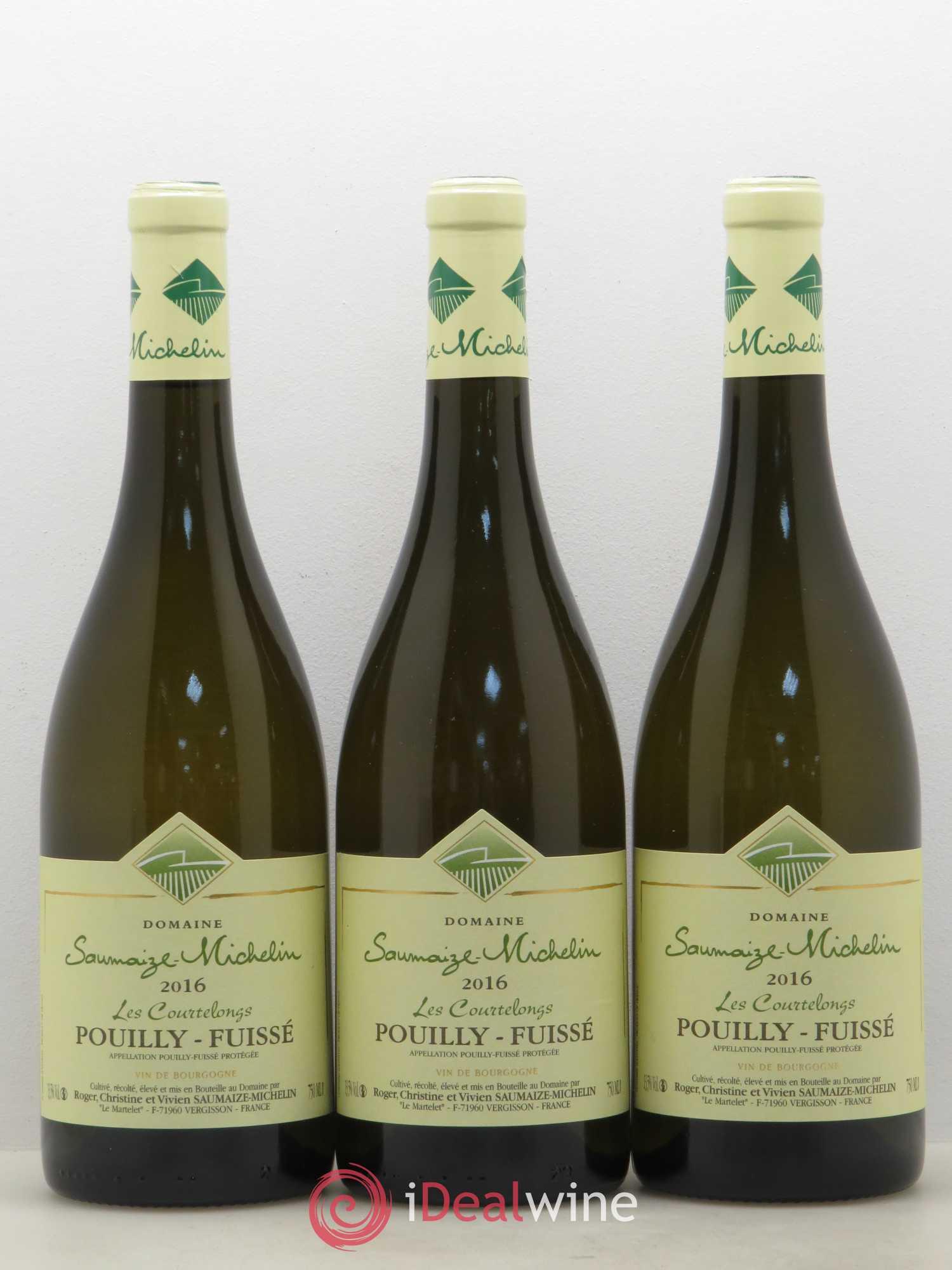 Pouilly-Fuissé Les Courtelongs Domaine Saumaize Michelin 2016 - Lot de 3 bouteilles - 0
