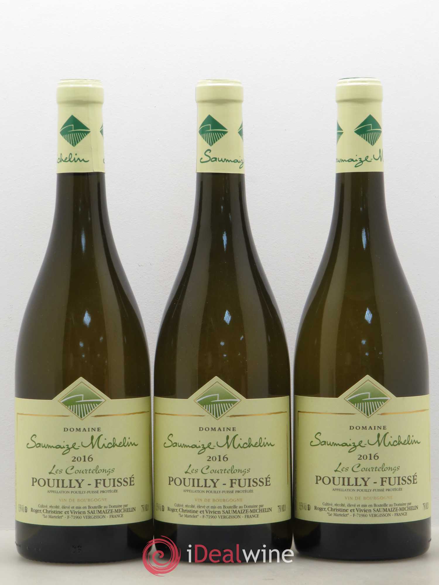 Pouilly-Fuissé Les Courtelongs Domaine Saumaize Michelin 2016 - Lot de 3 bouteilles - 0