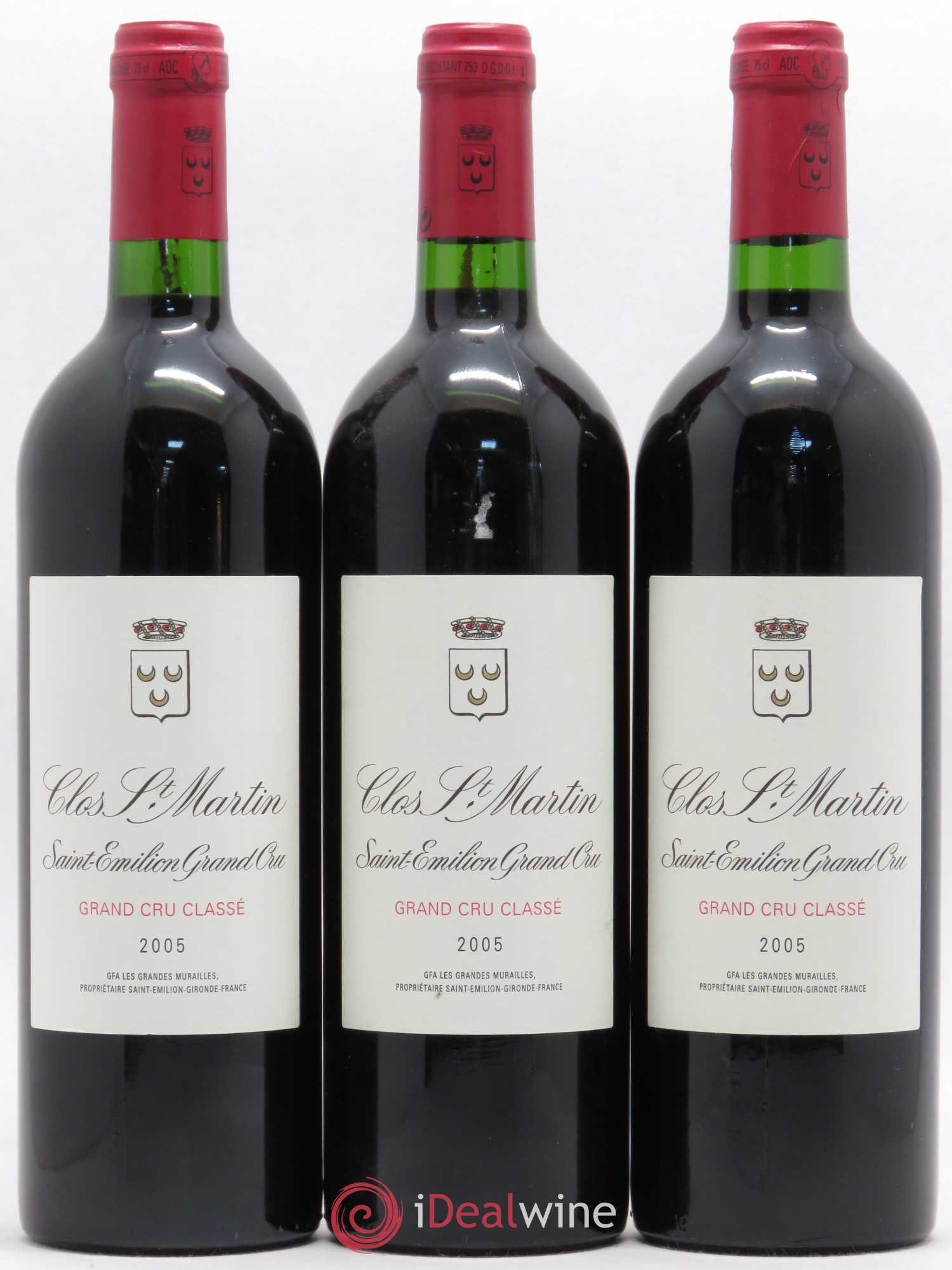 Clos Saint Martin Grand Cru Classé 2005 - Lot de 3 bouteilles - 0