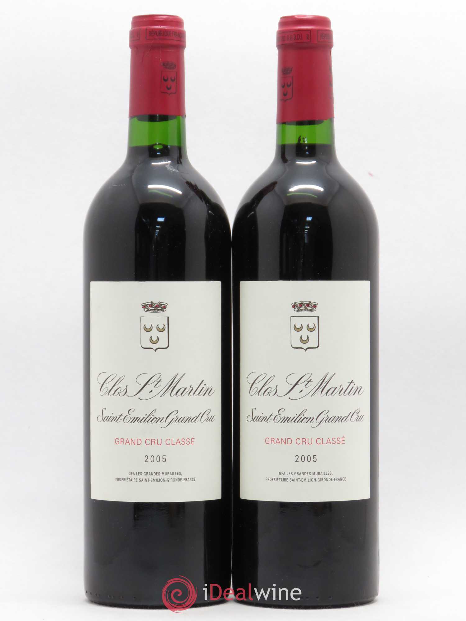 Clos Saint Martin Grand Cru Classé 2005 - Lot de 2 bouteilles - 0
