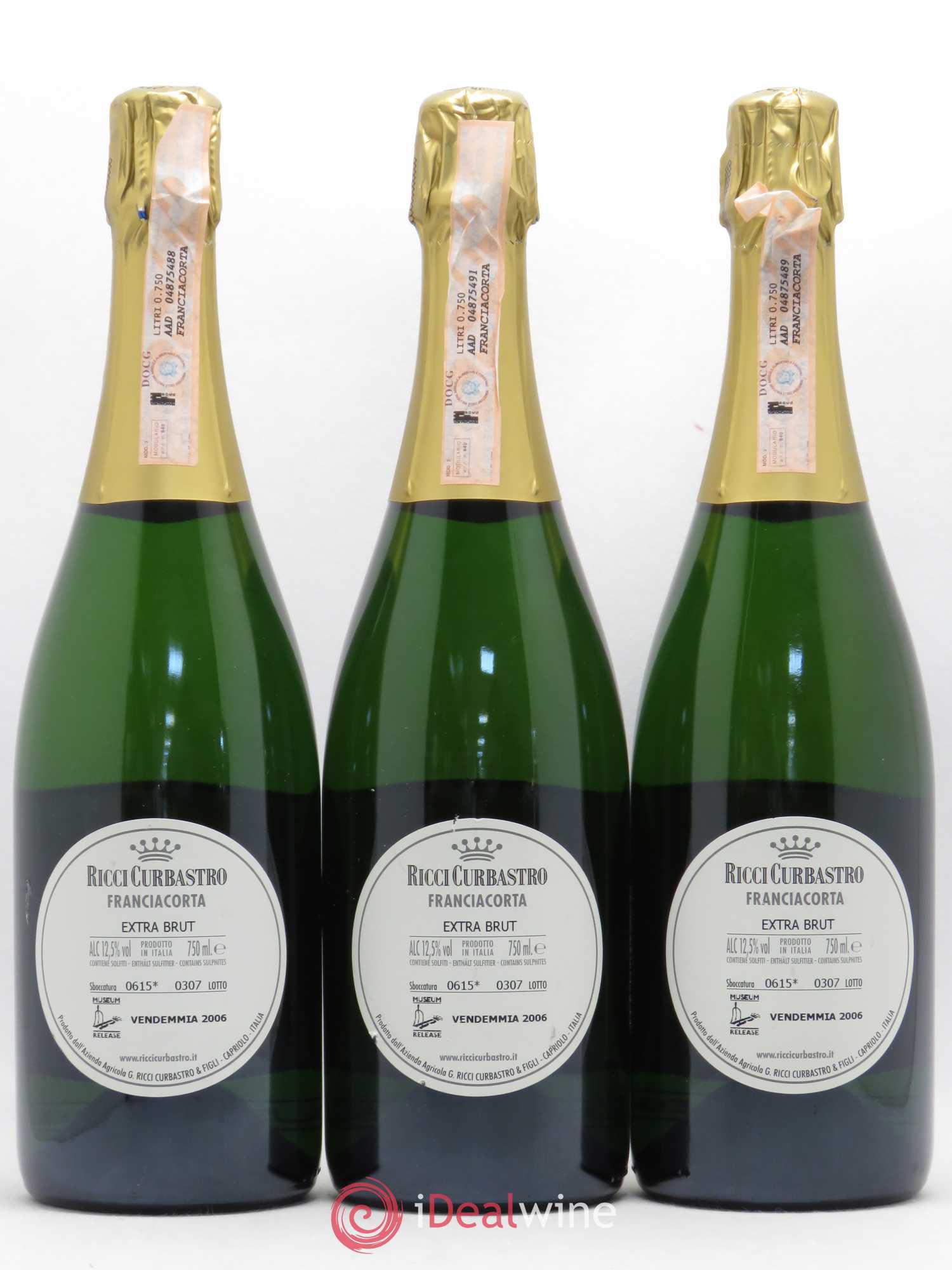 Italie Ricci Curbastro Extra Brut Museum Release Franciacorta (sans prix de réserve) 2006 - Posten von 3 Flaschen - 1