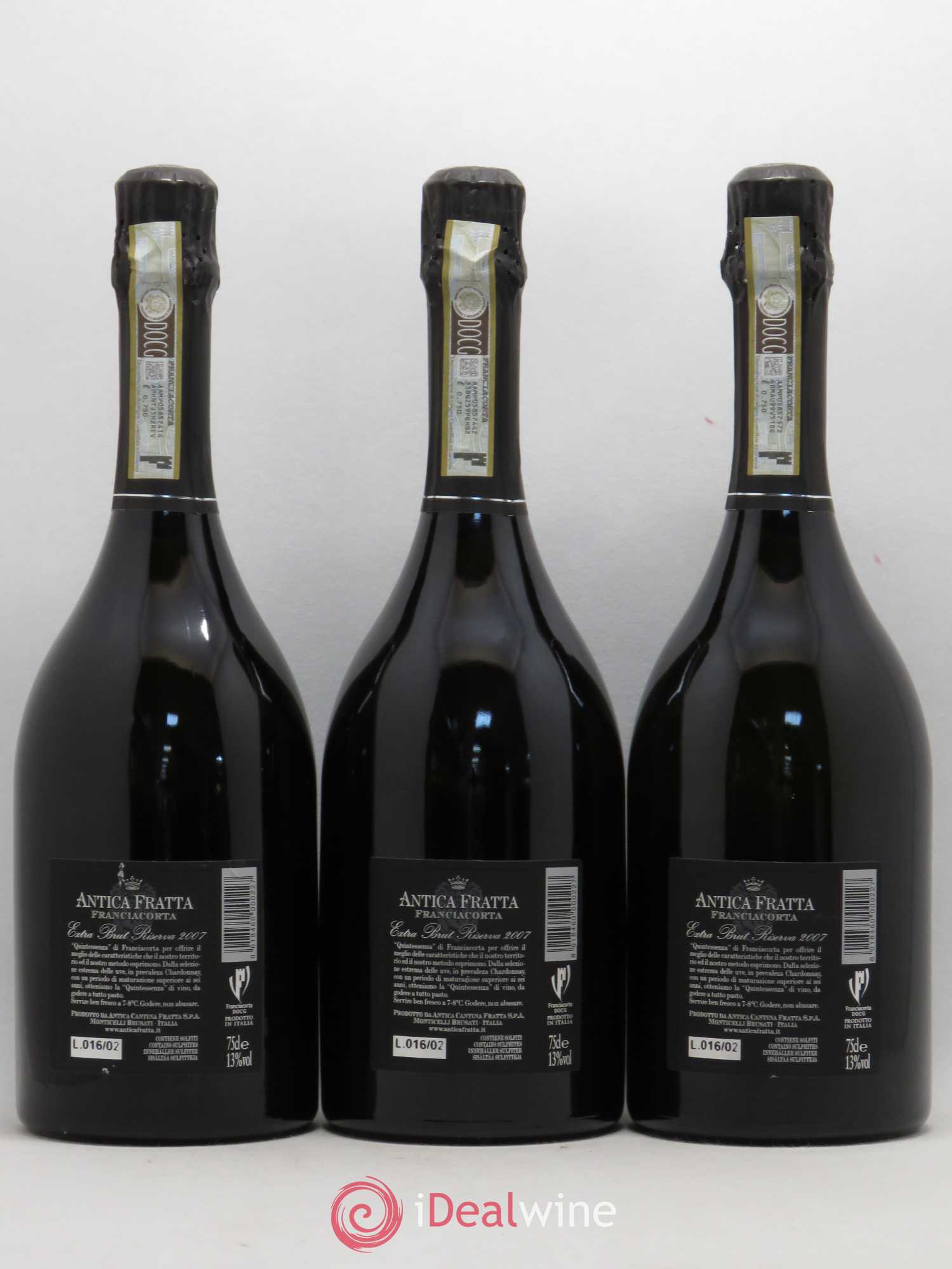 Italie Franciacorta Antica Cantina Fratta Quintessence Extra Brut Riserva 2007 - Posten von 3 Flaschen - 1