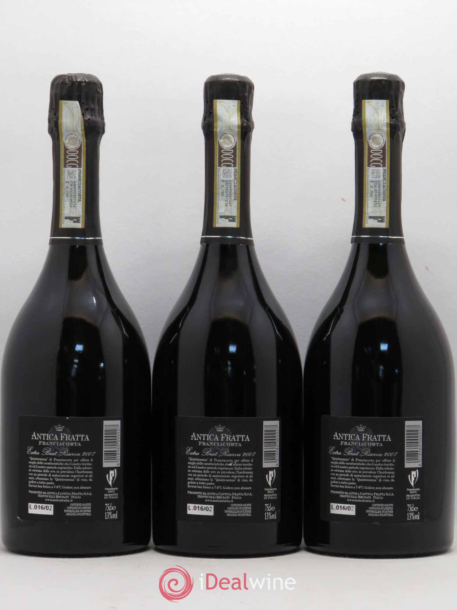 Italie Franciacorta Antica Cantina Fratta Quintessence Extra Brut Riserva 2007 - Posten von 3 Flaschen - 1