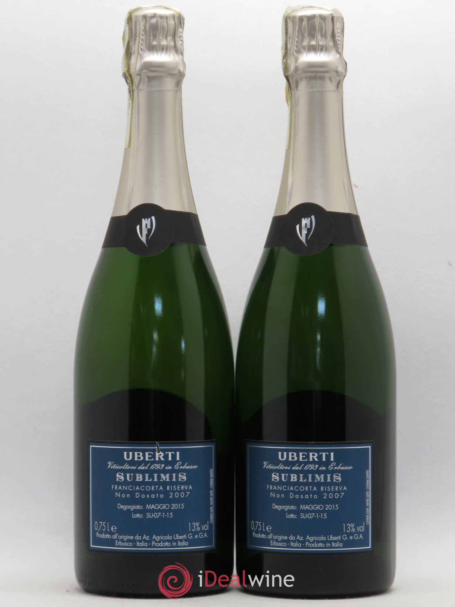 Italie Franciacorta Uberti Sublimis Riserva Non Dosato 2007 - Lotto di 2 bottiglie - 1