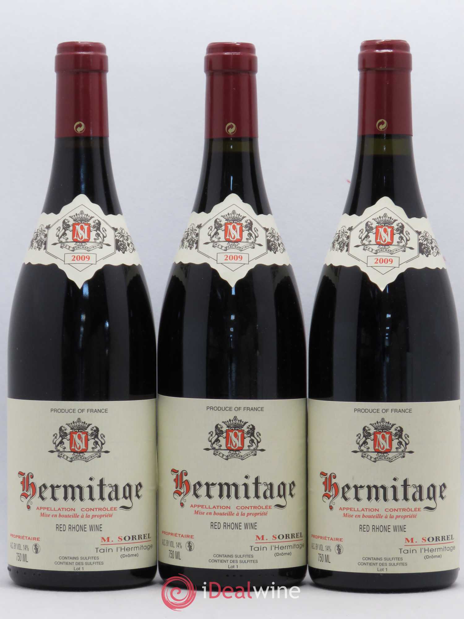 Hermitage Marc Sorrel 2009 - Lot de 3 bouteilles - 0