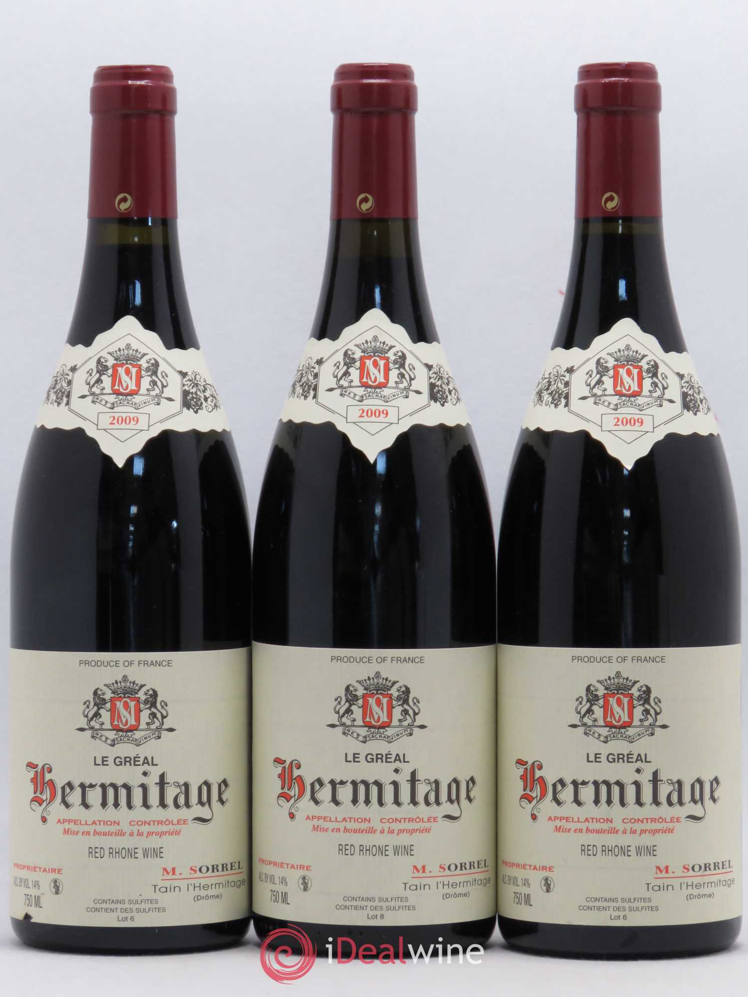 Hermitage Le Gréal Marc Sorrel 2009 - Lot de 3 bouteilles - 0